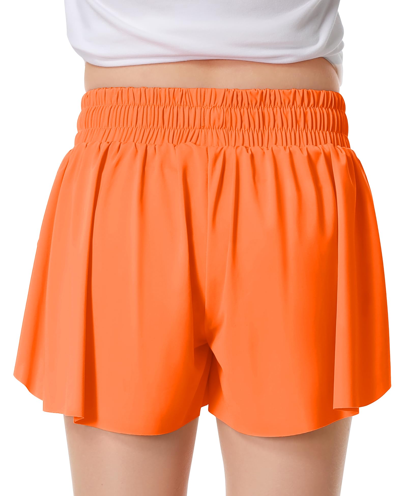 Butterfly Print Girls' Athletic Shorts with Pockets - 2-in-1 Running Shorts for Kids - Perfect for Sports, Play & Summer Activities