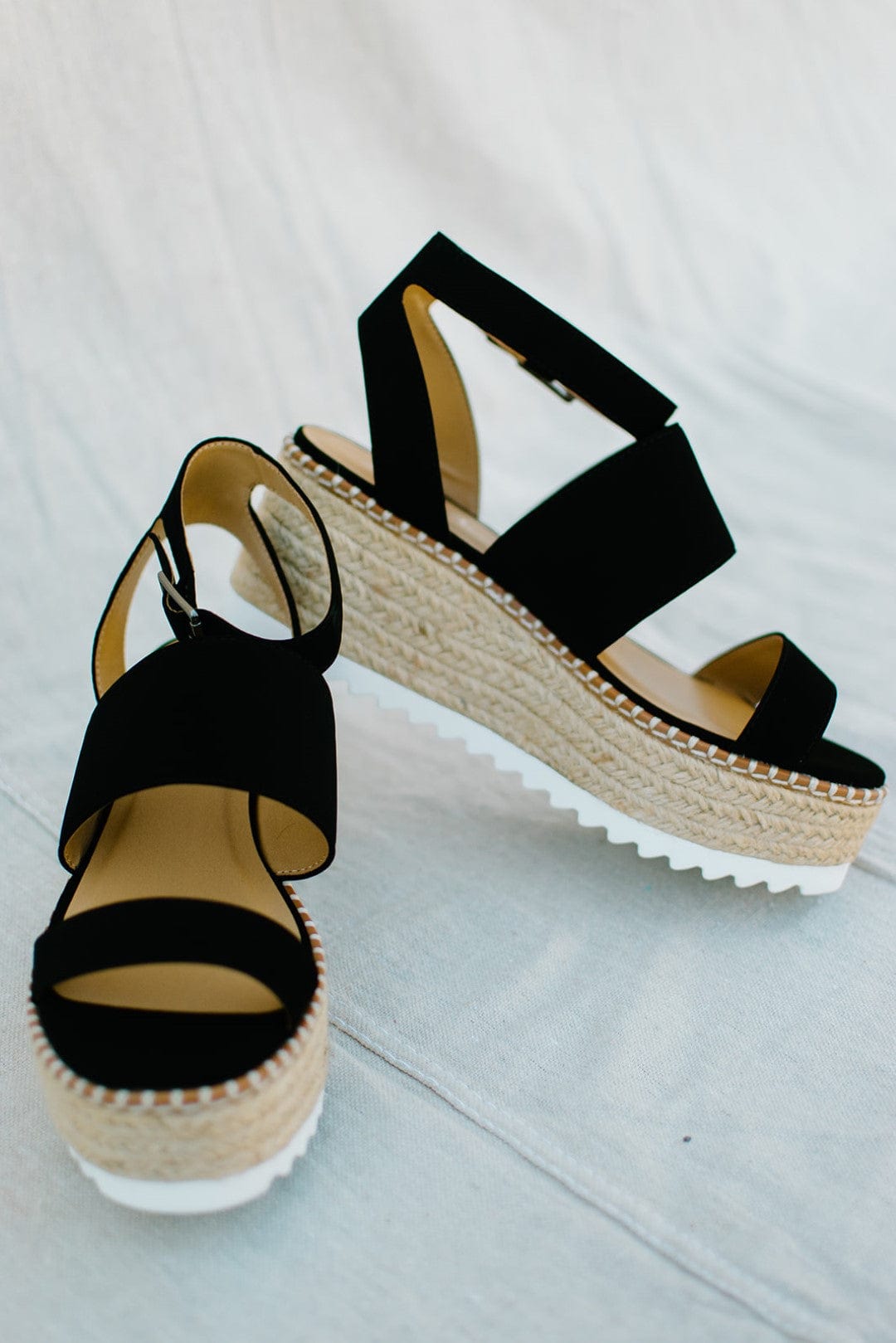 Black Suede Platform Sandals for Women - Comfortable High Heel Summer Shoes | Perfect for Beach, Party & Casual Outfits