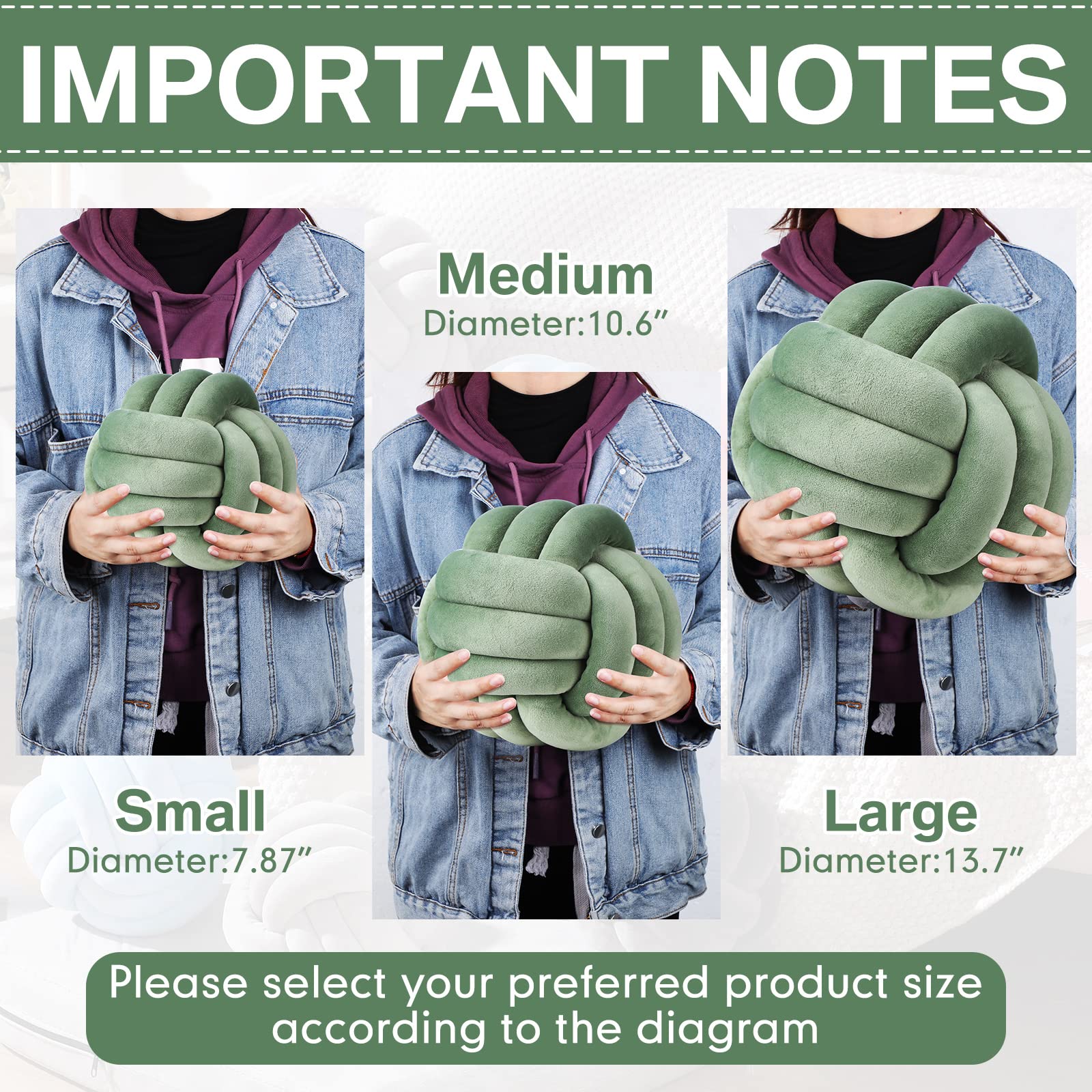 Namalu Plush Knot Pillows - Stress Relief for Bed & Sofa (10.6