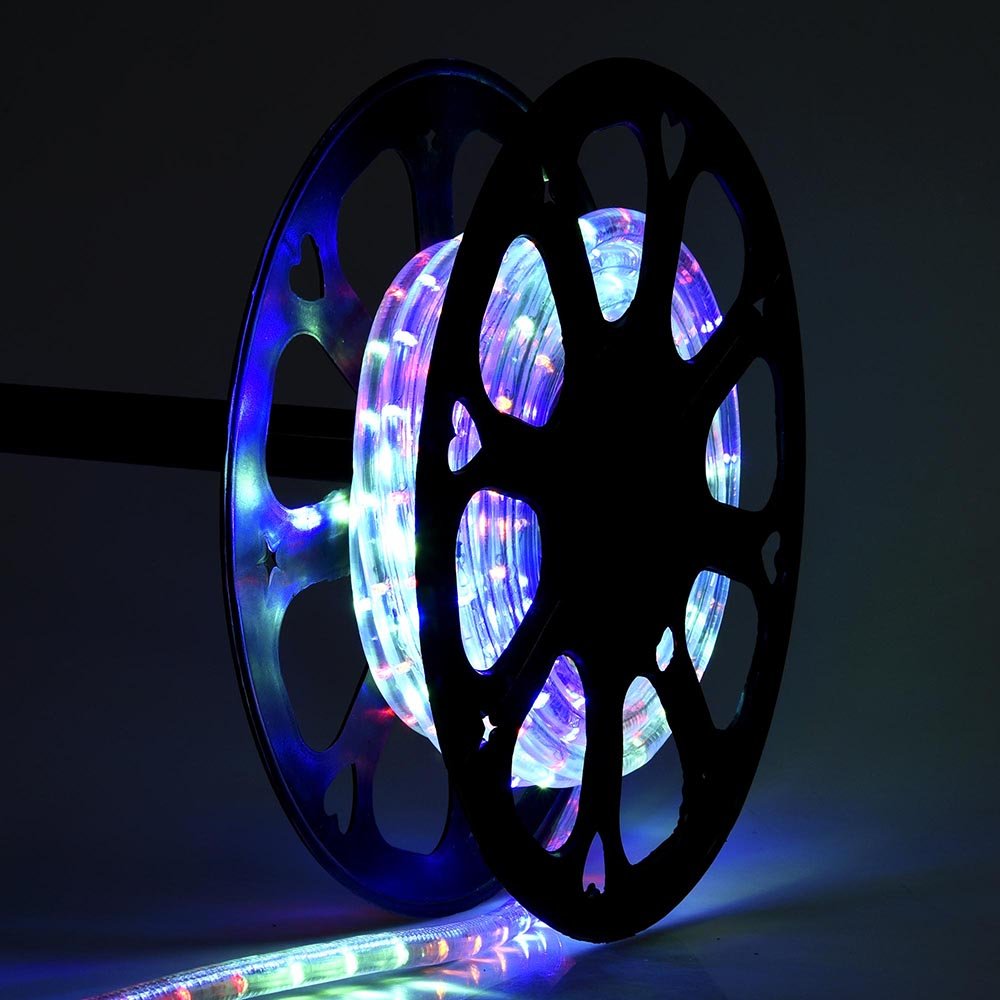 DELight Upgraded 50 FT 2-Wire LED Rope Light - RGBY Cuttable Strip Lights with 540 LEDs for Home, Holiday, Party, Disco, Restaurant & Cafe Decoration - Indoor/Outdoor Waterproof Lighting for Christmas, Halloween, Weddings & Events