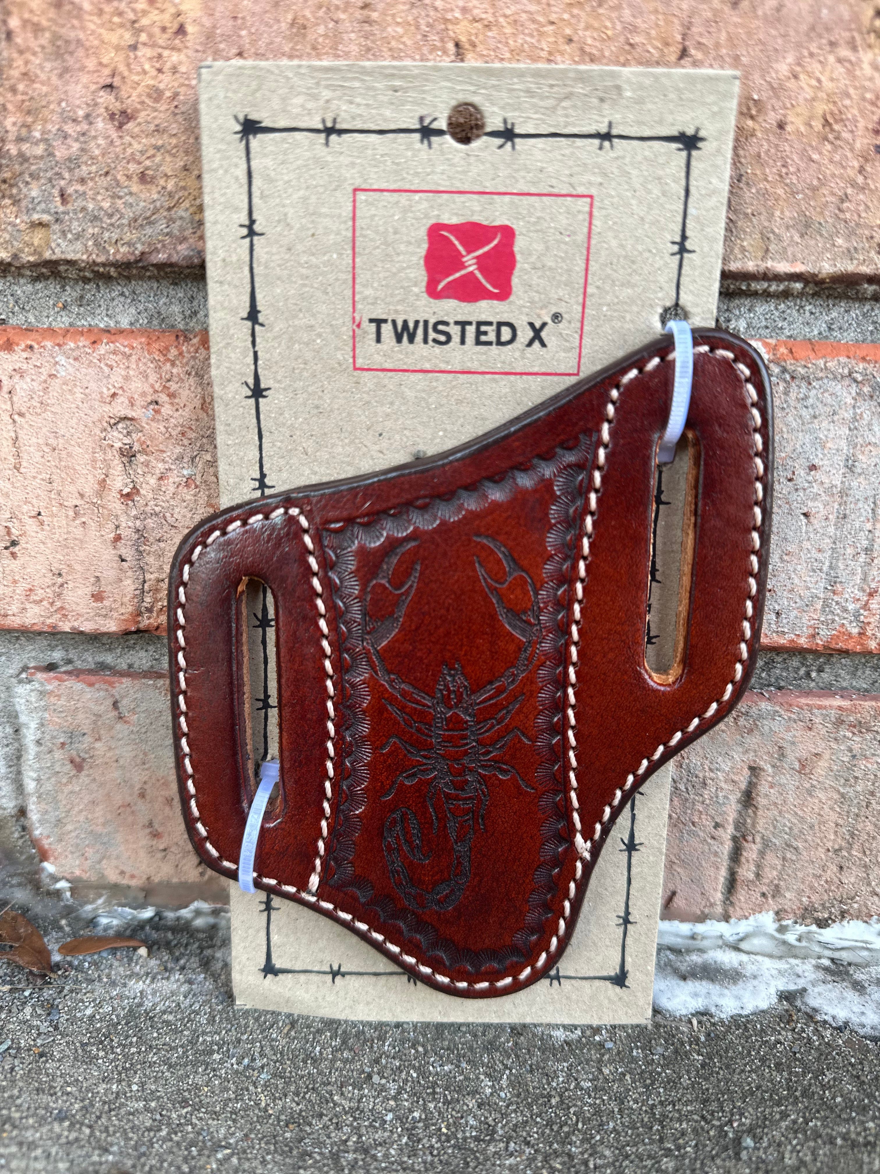 Twisted X Scorpion Design Knife Sheath XKS 122 - Durable Leather Knife Holder for Hunting, Camping & Outdoor Adventures
