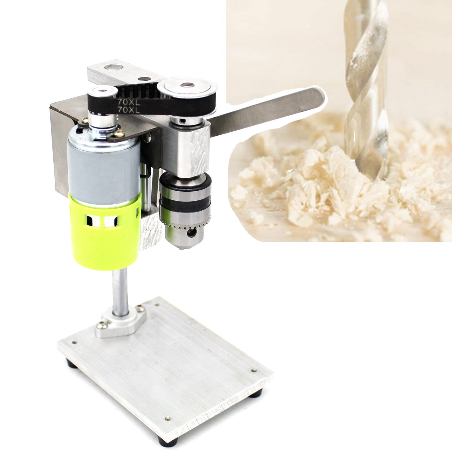 Geevorks 7-Speed Mini Bench Drill Press with 1.5-10mm Chuck for Wood & Metal - Compact Electric Drill Machine for DIY Projects, Home Workshop, Jewelry Making, and Small Craft Work