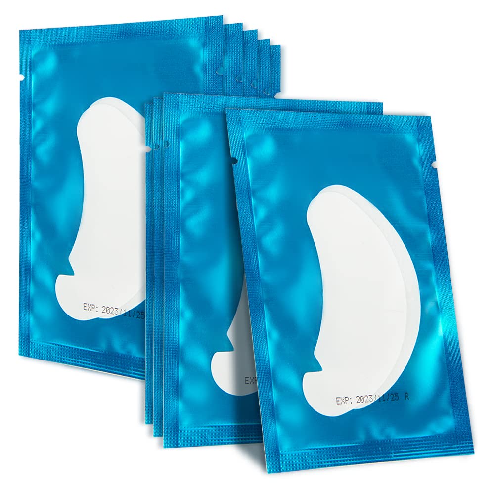 50 Pairs Blue Eyelash Extension Under Eye Gel Pads - Lint Free Lash Patches for Professional Salon & DIY Use - Perfect for Eyelash Extensions, Lash Lifts & Tinting