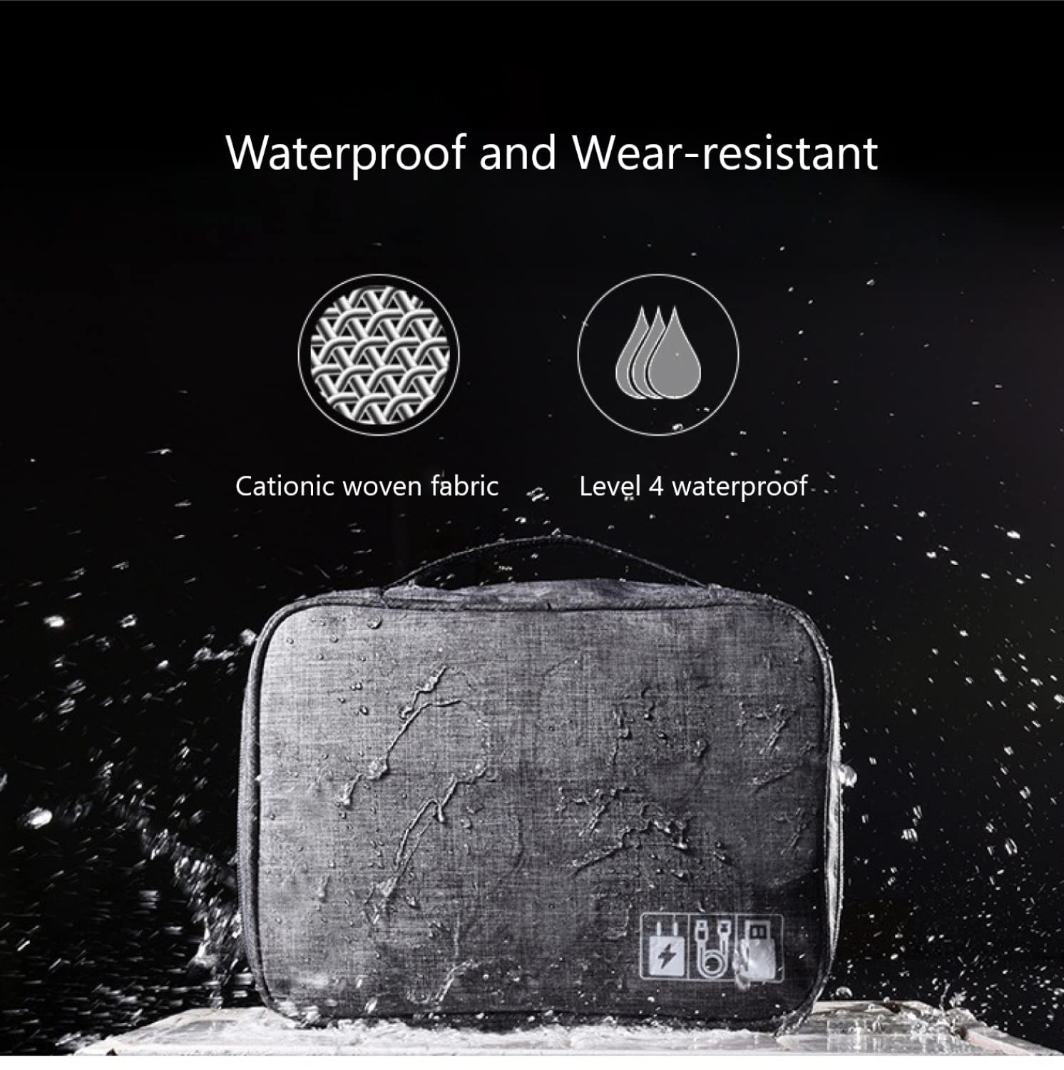 Waterproof Electronic Cable Organizer Bag - Multi-Function Storage for Cables, Chargers, Controllers & Hard Drives - Travel Case for Electronics Accessories | Perfect for Travel, Office & Home Organization