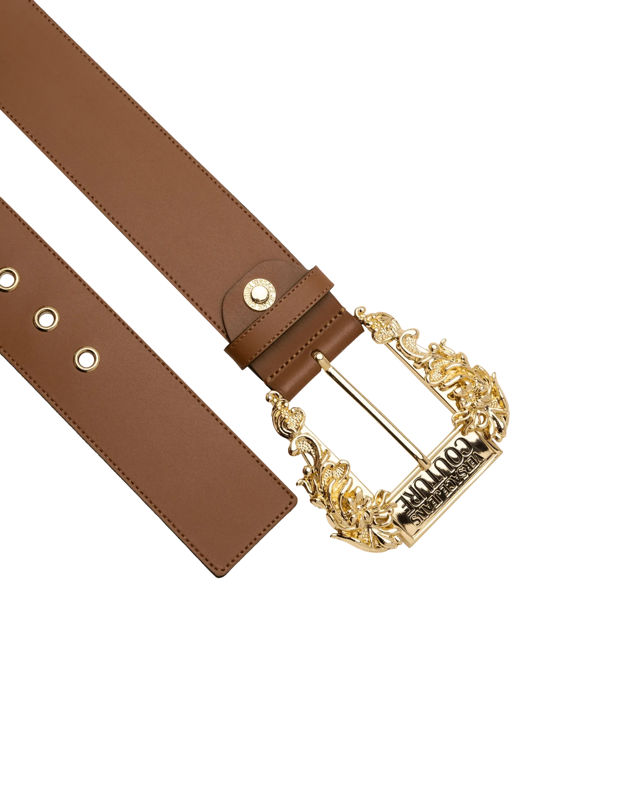 Luxury Gold Garland Logo Leather Belt for Men & Women - Stylish Fashion Accessory for Casual, Office & Formal Wear