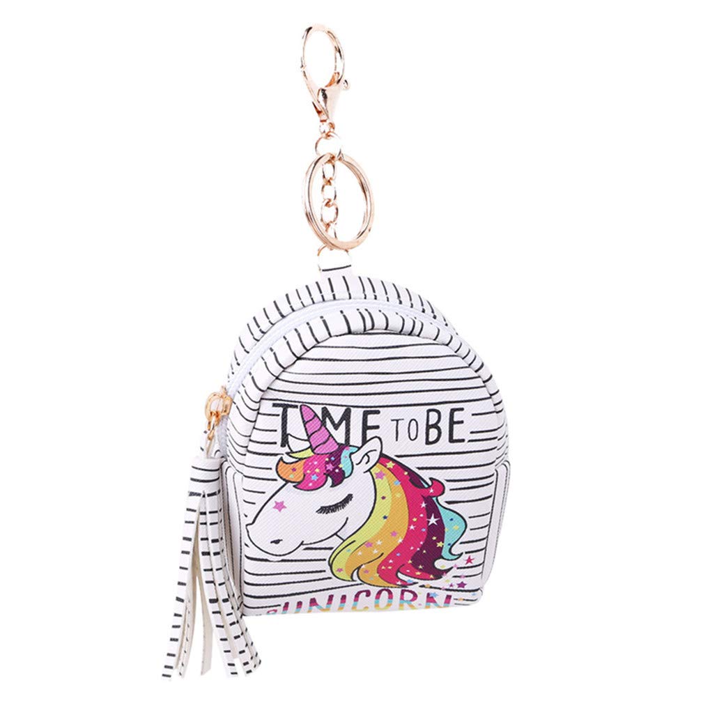 LoveAloe Mini Unicorn Wallet for Kids Girls - PU Leather Zipper Coin Purse with Letter Design, Cute Change Holder for School, Travel & Everyday Use