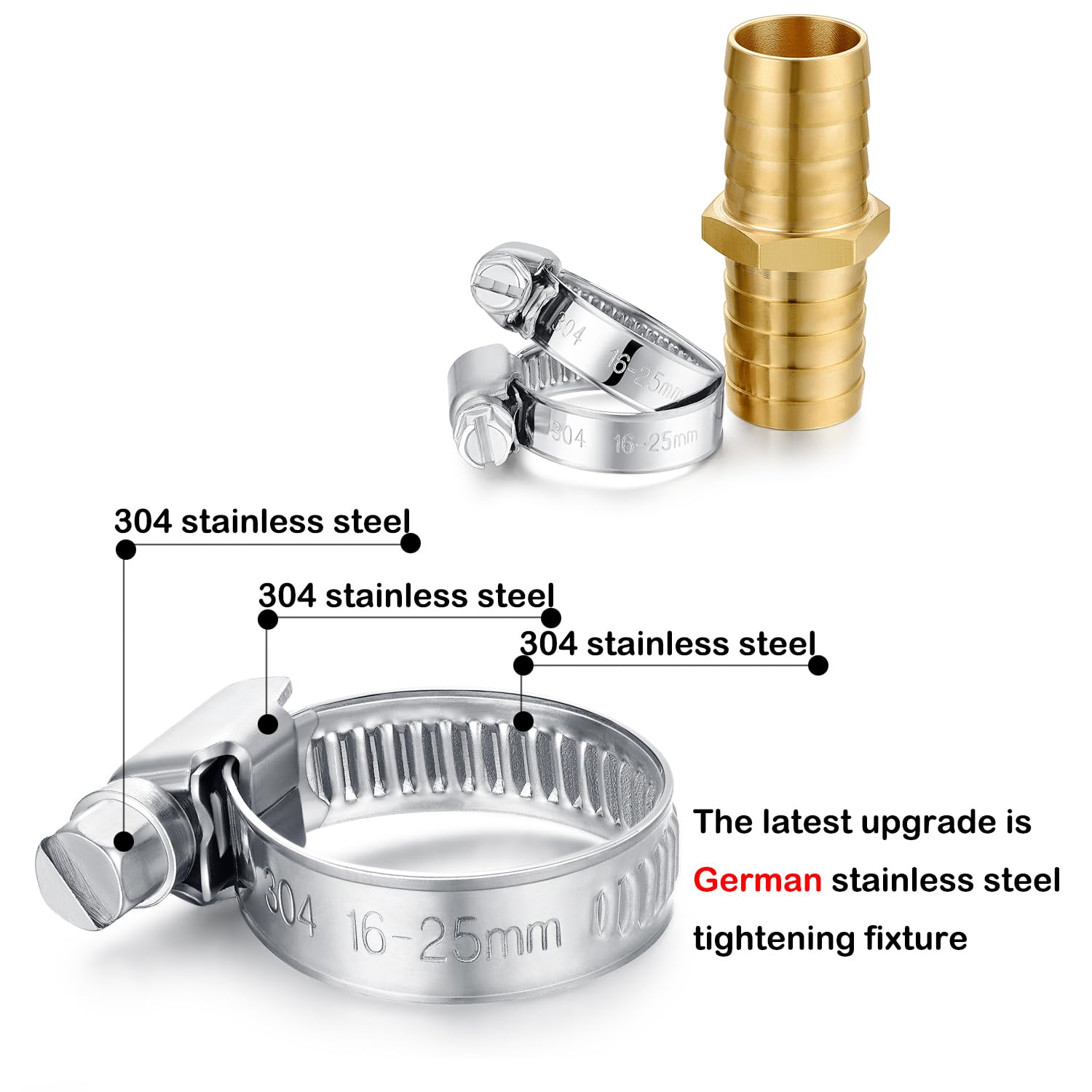 Solid Brass Garden Hose Repair Kit - 3/4