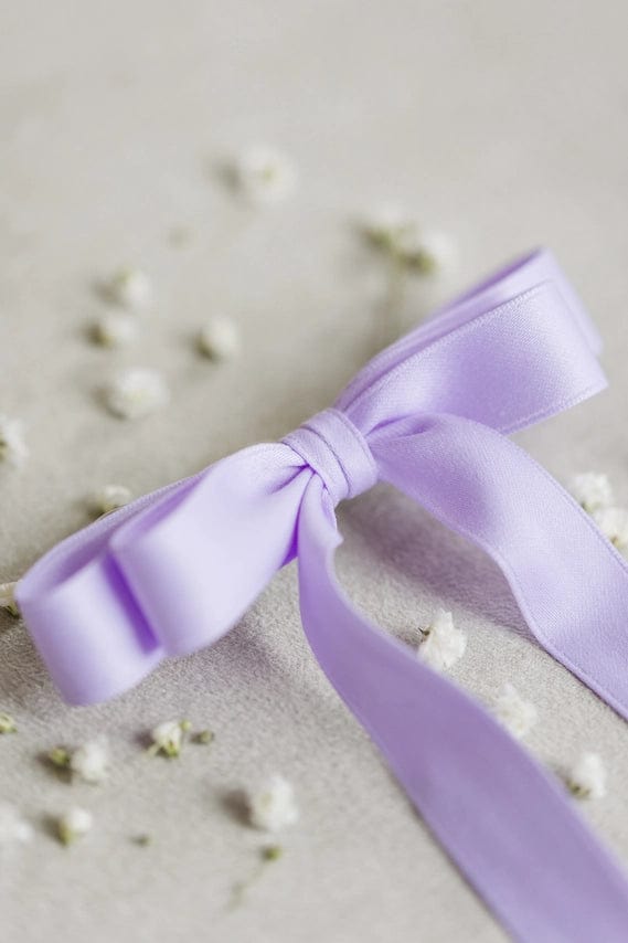 Elegant Lavender Satin Double Hair Bow for Women & Girls - Perfect for Weddings, Parties, and Special Occasions