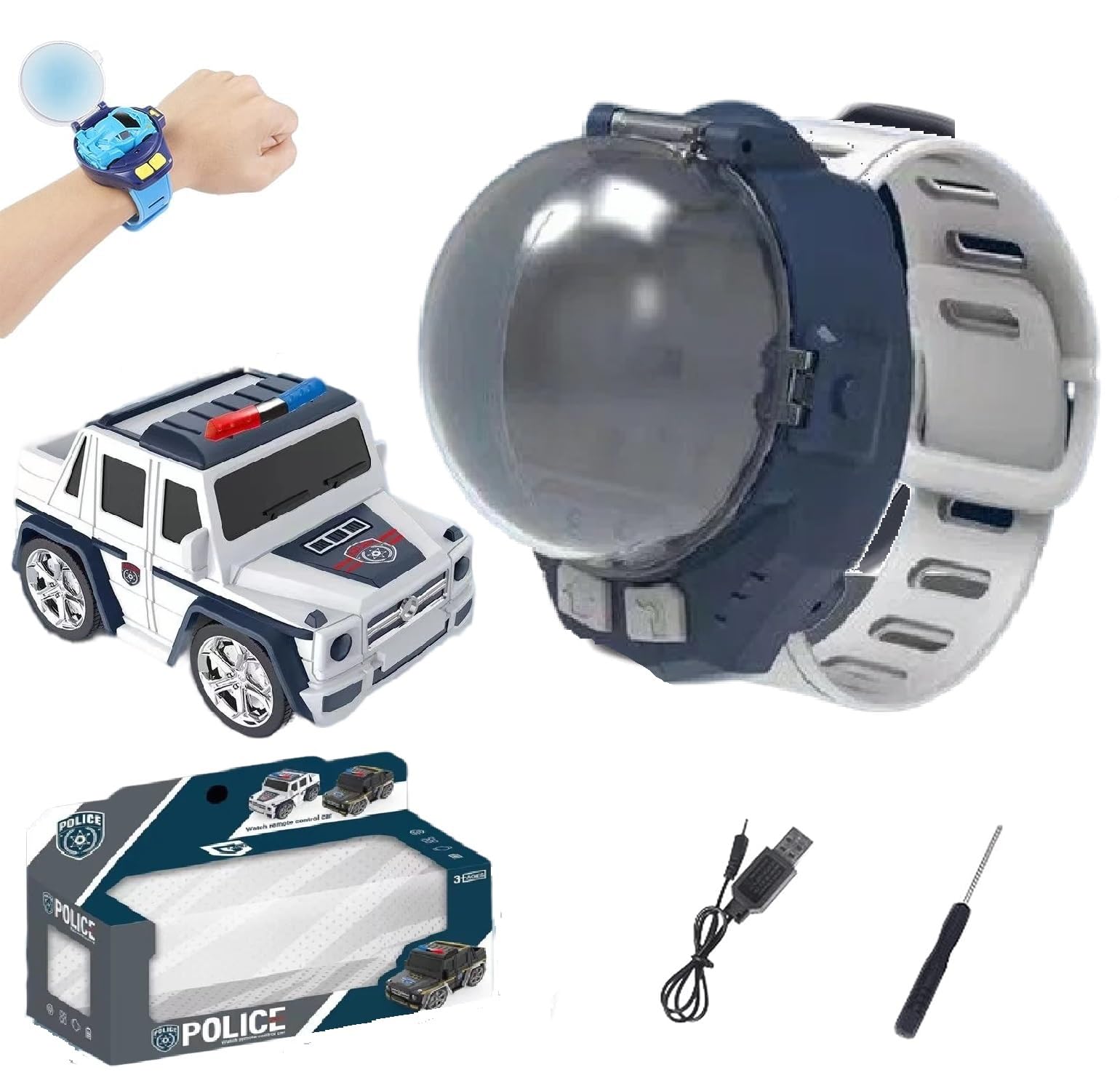 Bestie Toys Mini Remote Control Watch - 2.4GHz Wrist Racing Dinosaur Car Toy for Kids Boys Girls (Mr.Bean Style) | Fun Birthday Gift for Children | Perfect for Indoor Play, Party Favors & STEM Learning