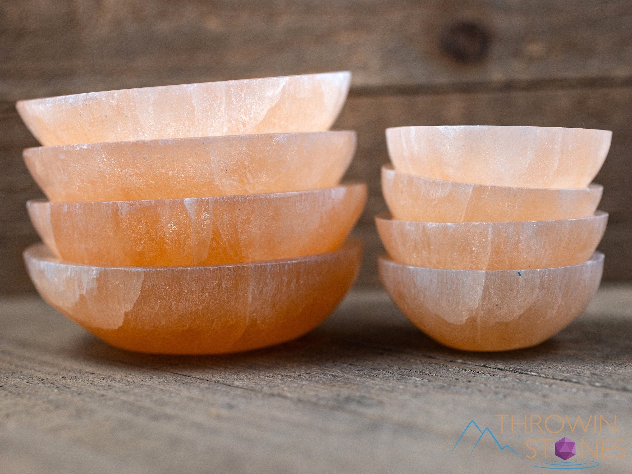Orange Selenite Crystal Charging Bowl for Crystals & Jewelry | Natural Healing Stone Dish for Reiki, Meditation & Home Decor | E2085