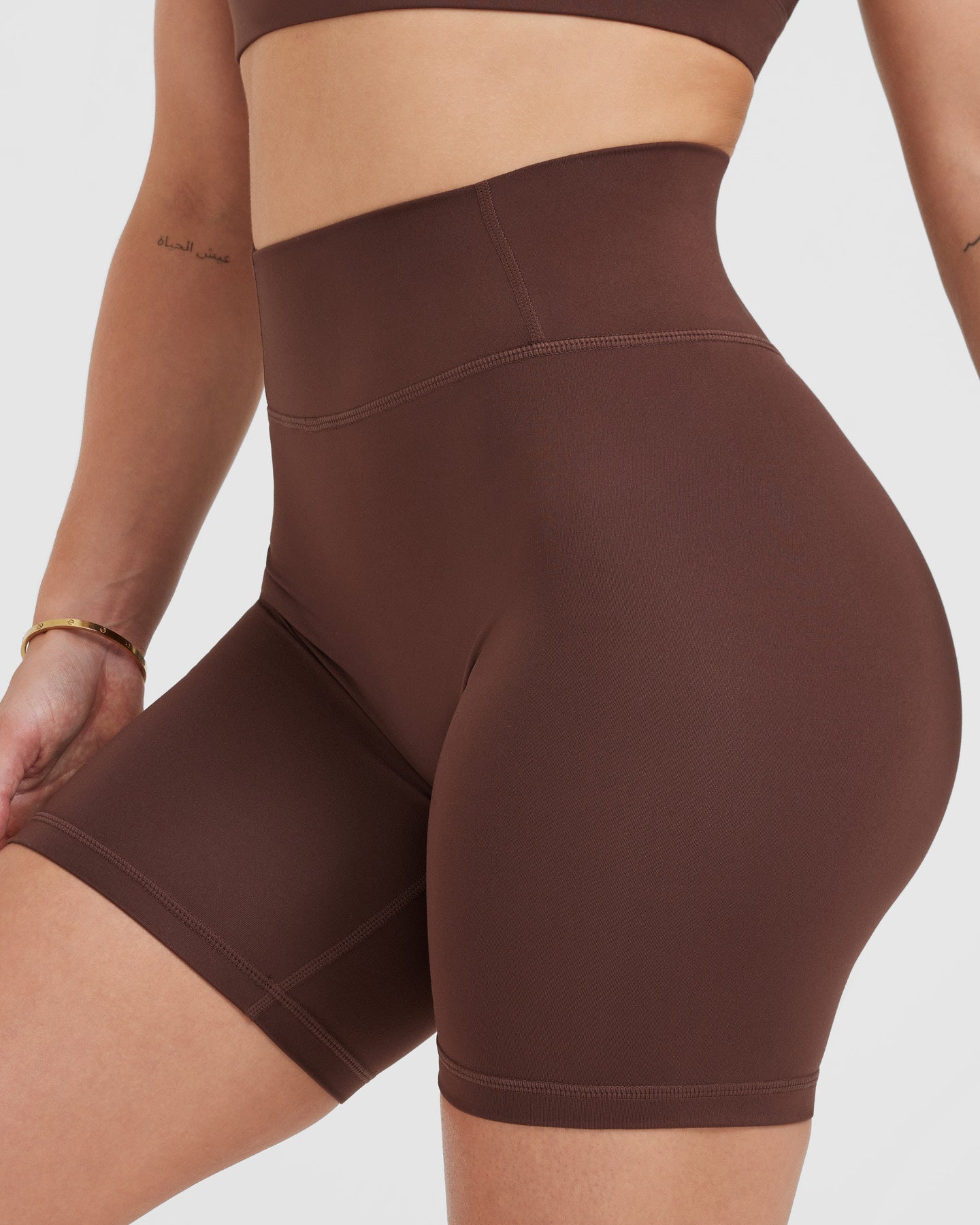 Timeless High Waisted Shorts for Women - 6 Inch Inseam, Comfortable Stretch Denim in Espresso Brown | Perfect for Summer Outfits, Casual Wear & Beach Vacations