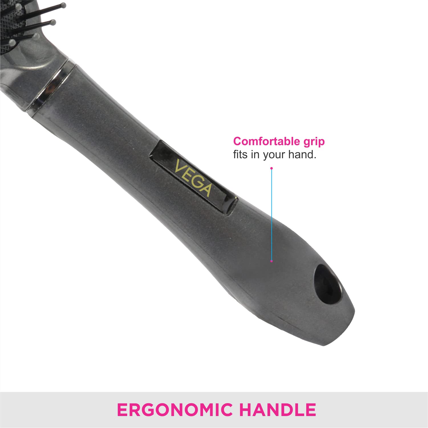 VEGA Cushioned Hair Brush for Healthy Hair Growth - Detangling & Styling Brush for Women & Men - Perfect for Daily Hair Care & Salon Styling at Home