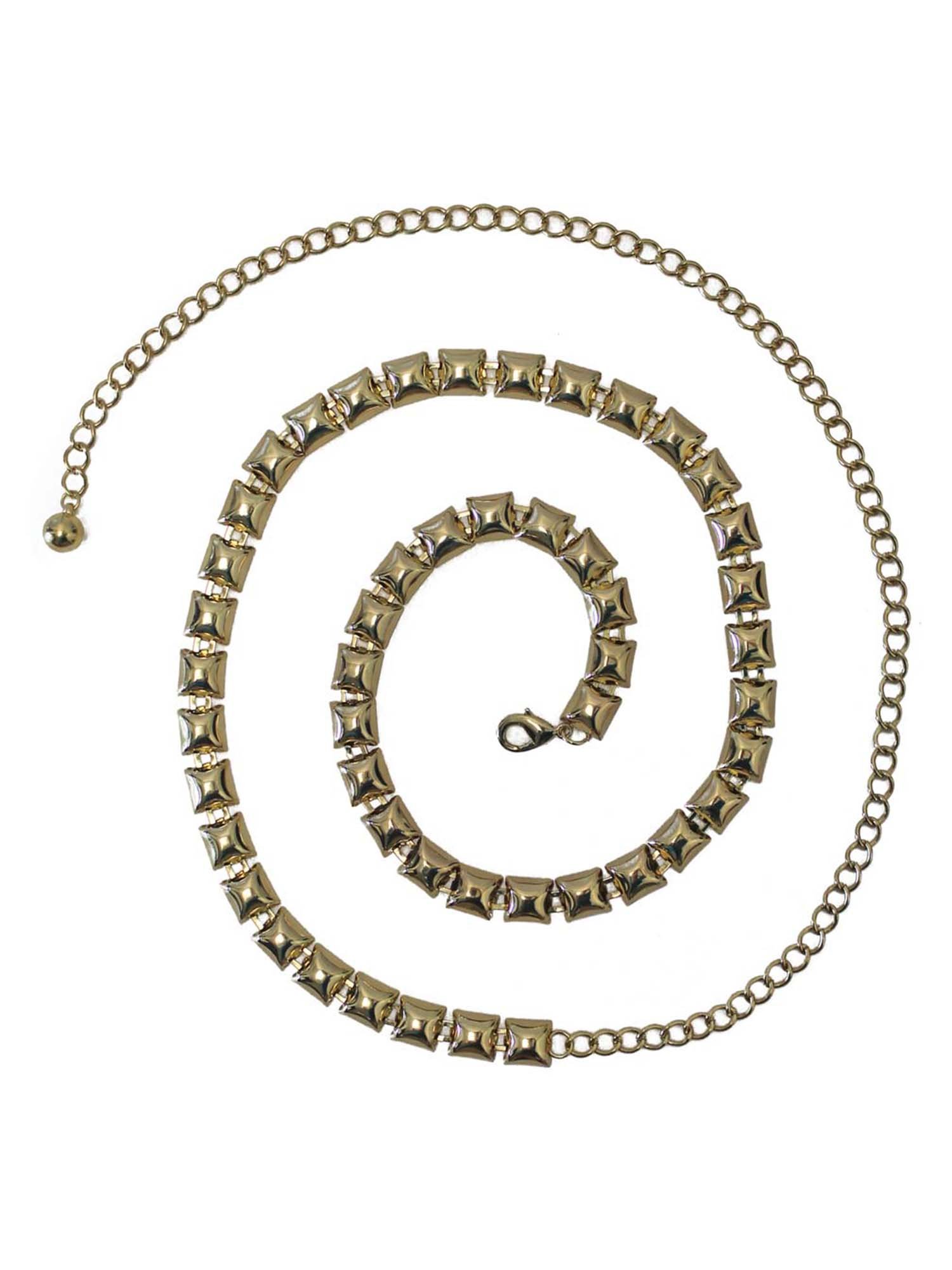 18K Gold Plated Single Strand Chain Link Body Jewelry Belt for Women - Waist Chain Belly Dance Accessory, Festival Outfit, Boho Style Costume