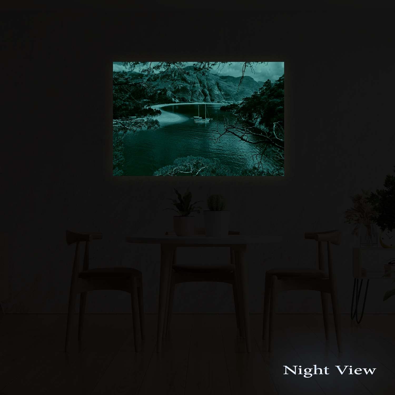 Startonight Acrylic Glass Wall Art - Clear Lake View Landscape Painting - 24