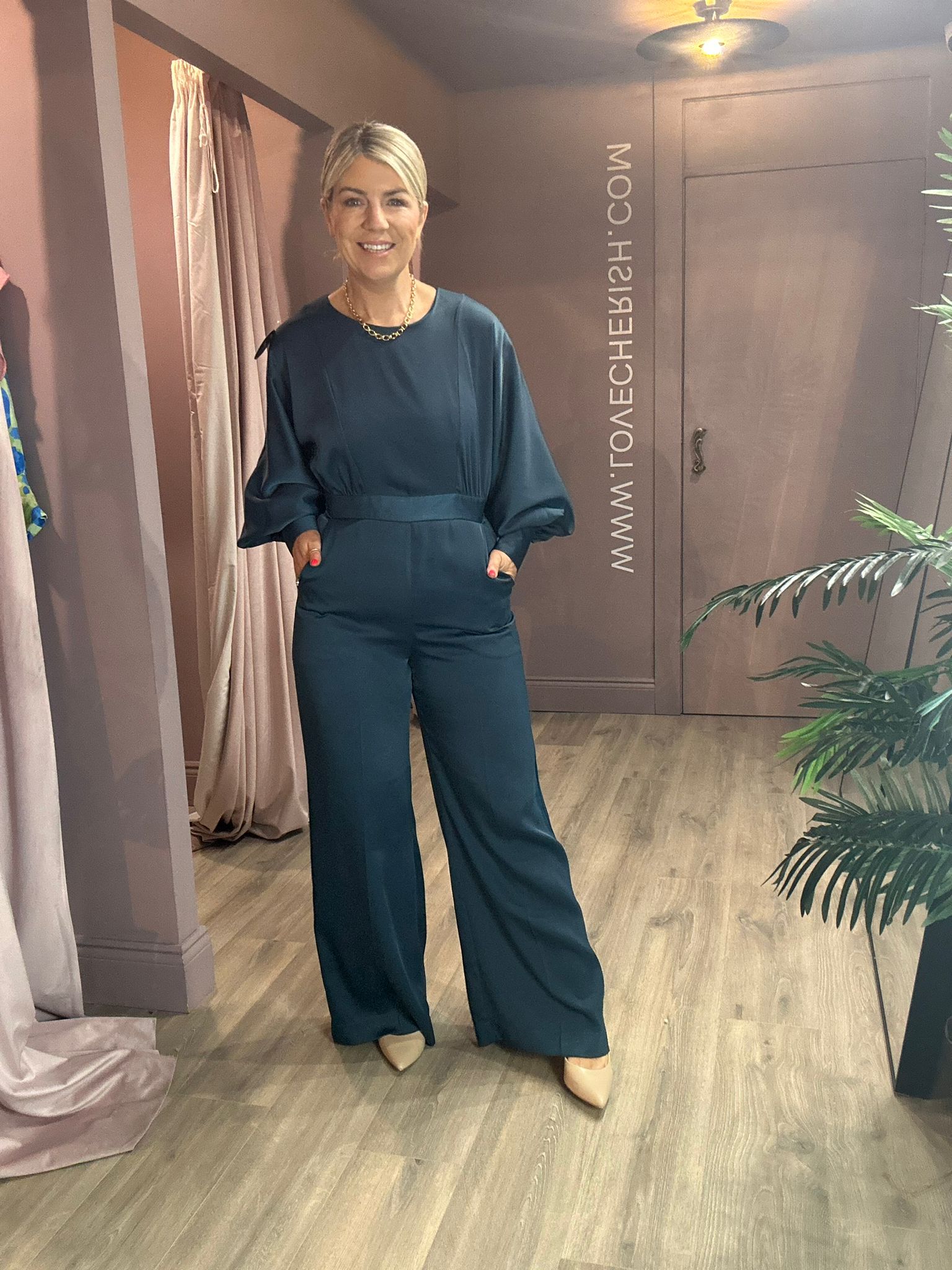 ANDY Wide Leg Jumpsuit for Women - Dark Teal One Piece Romper | Casual Summer Outfit, Beach Cover Up & Lounge Wear