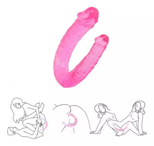 Double Ended Pink Jelly Dildo - 13cm/5.1in Flexible Adult Toy for Couples & Solo Play - Perfect for BDSM, Roleplay & Sensual Exploration