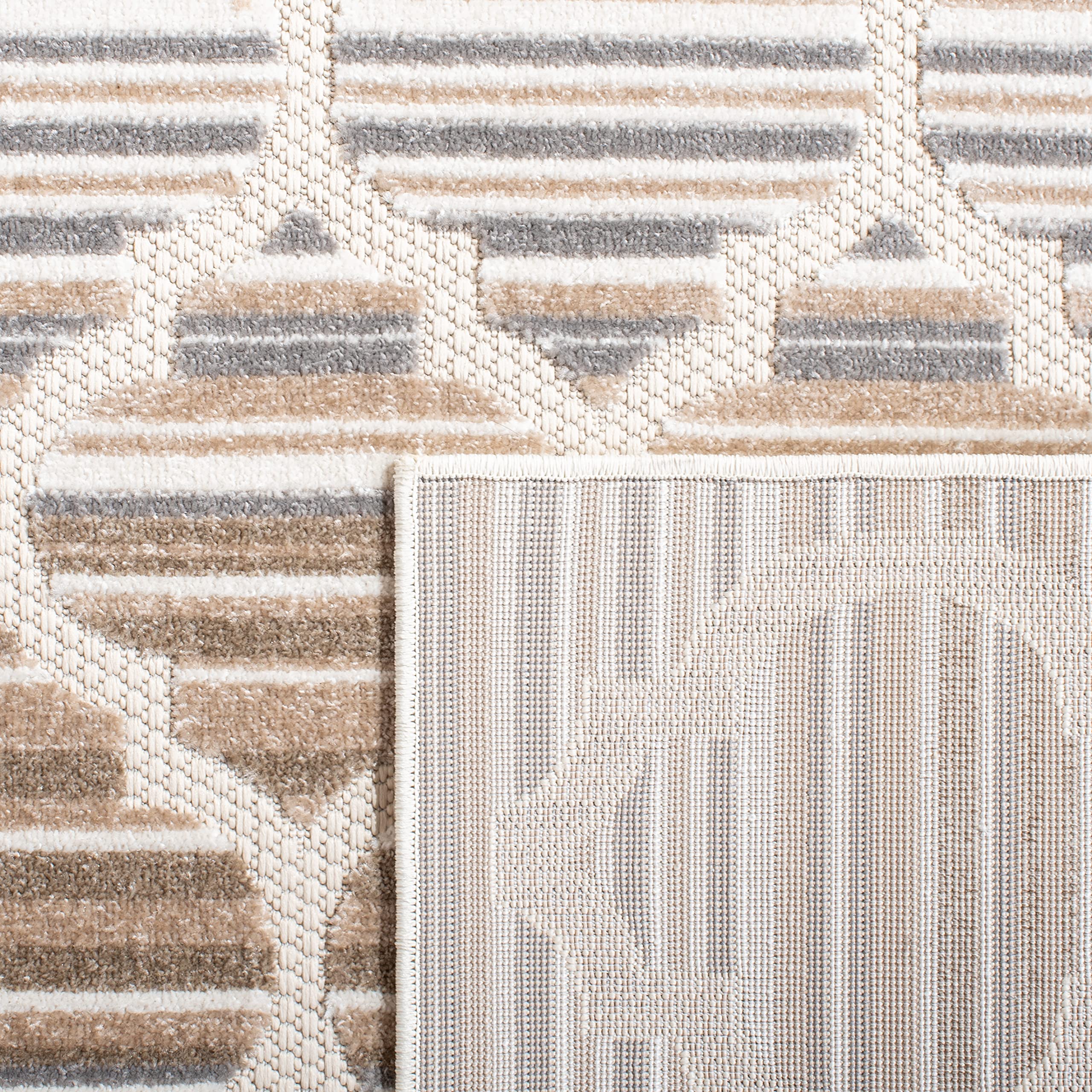 SAFAVIEH Cabana Collection 9' x 12' Grey & Ivory Trellis Design Area Rug - Non-Shedding, Easy Care, Washable Indoor Outdoor Rug for Living Room, Bedroom, Patio, Backyard, Mudroom (CBN333F)