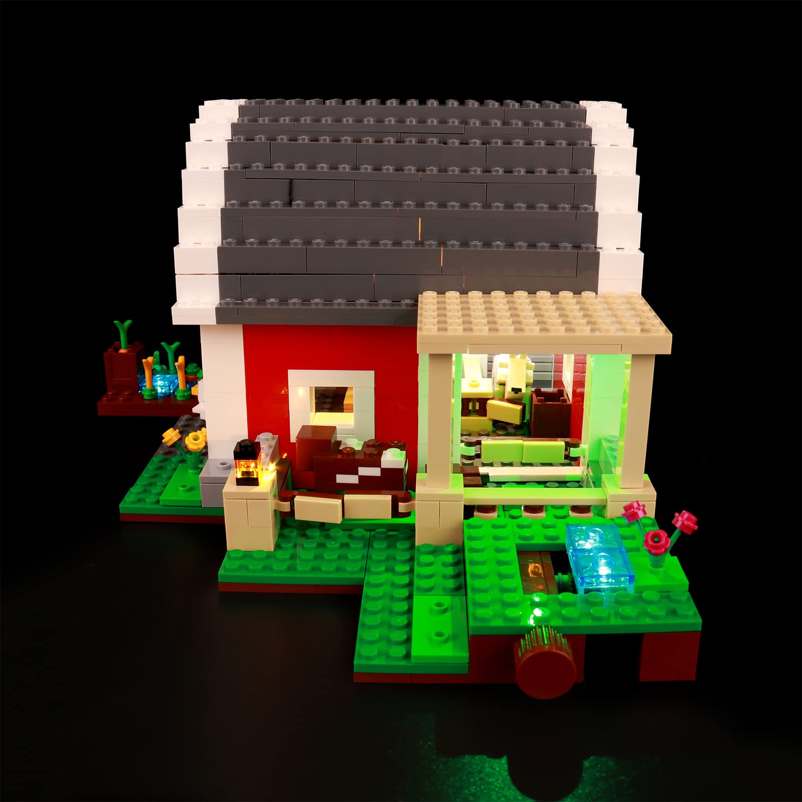 BrickBling LED Light Kit for Lego Minecraft The Red Barn 21187 - DIY Lighting Set for Lego Buildings | Enhance Your Minecraft Barn Display & Nighttime Play