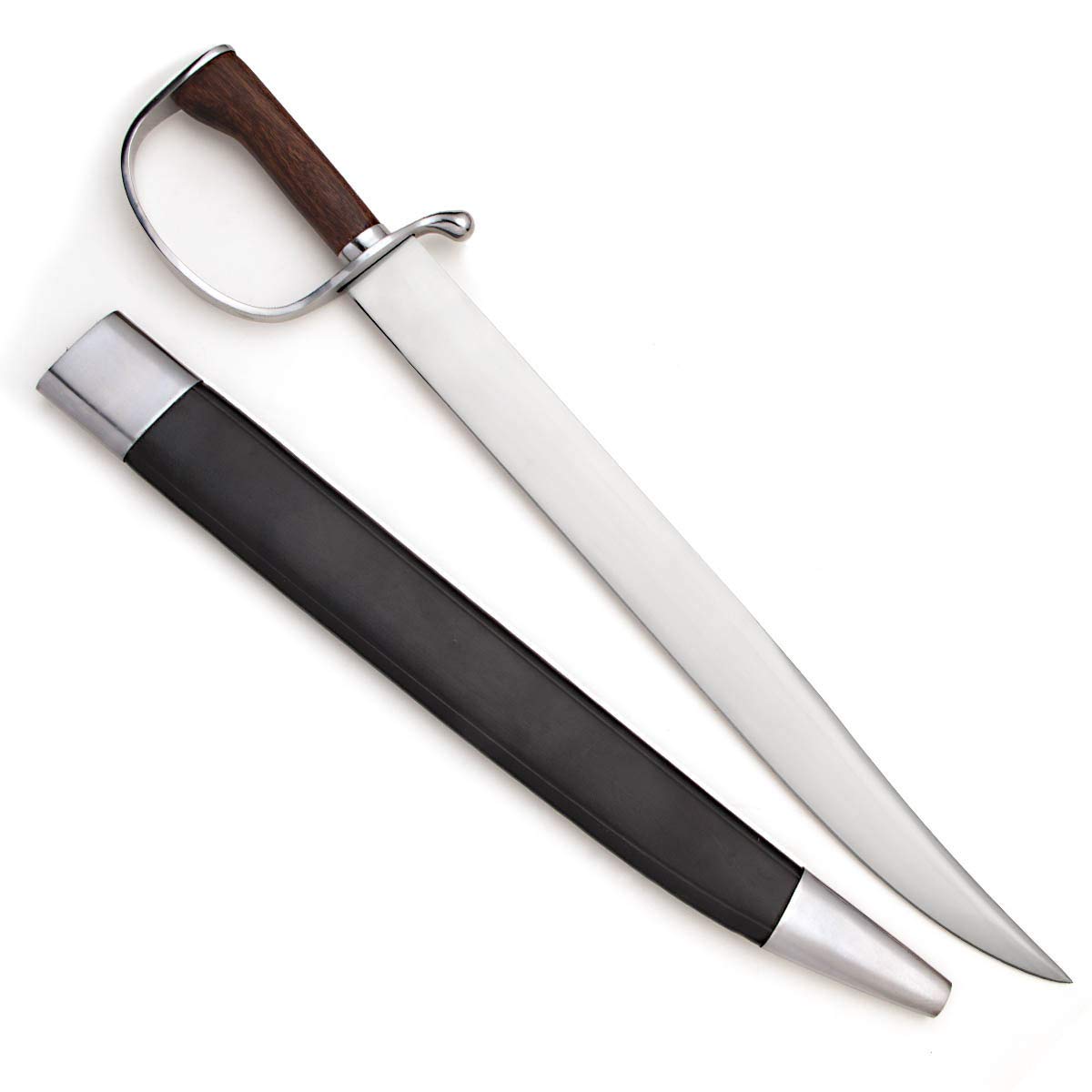 Hand Forged Steel Bowie Knife with Leather Scabbard - Historical Tactical Hunting Military D-Guard Knife | Outdoor Survival, Camping, Bushcraft & Collection Use