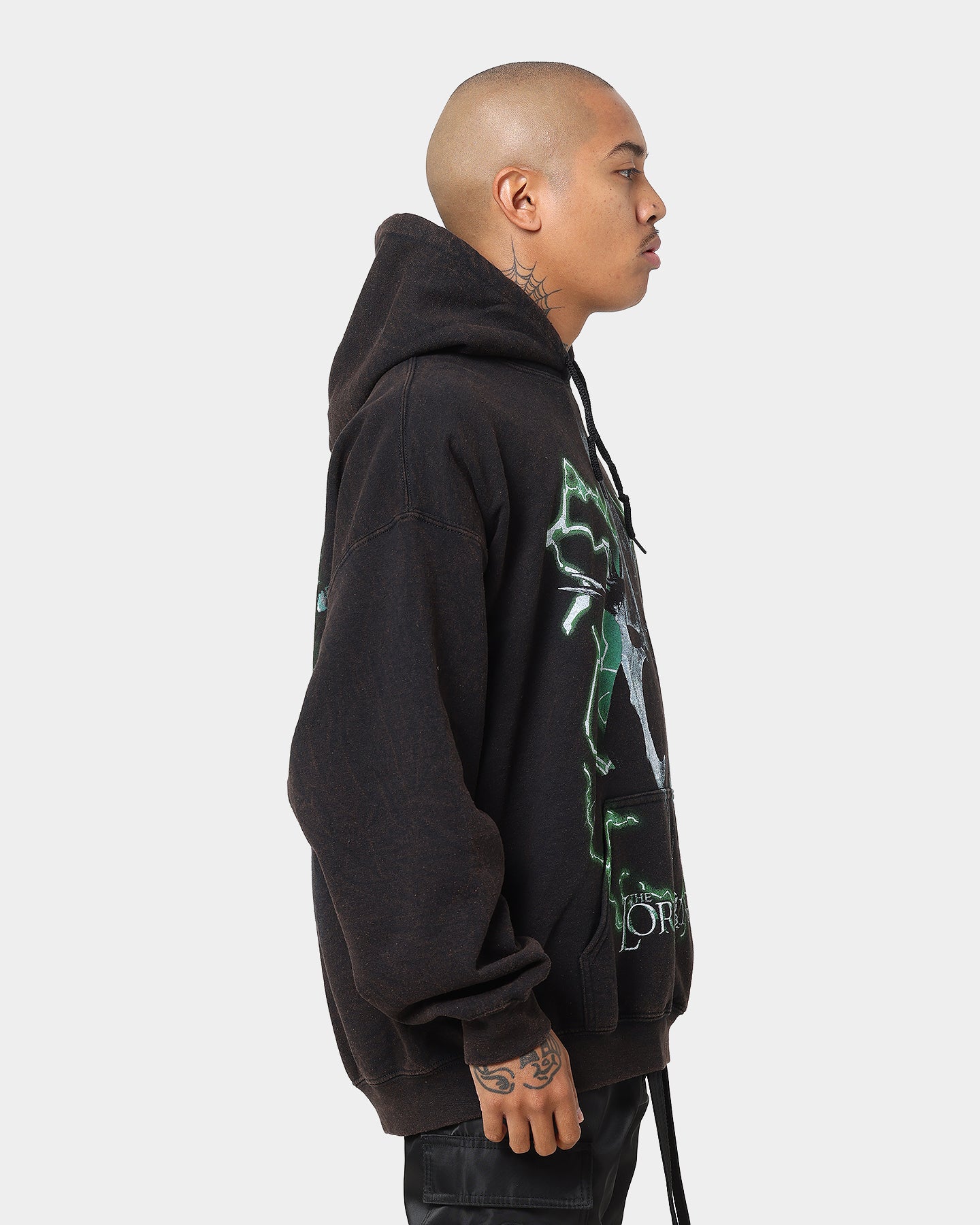 Vintage Lord of the Rings Witch King of Angmar Hoodie - Washed Black | American Thrift | Perfect for Cosplay, Movie Nights & Fantasy Fans