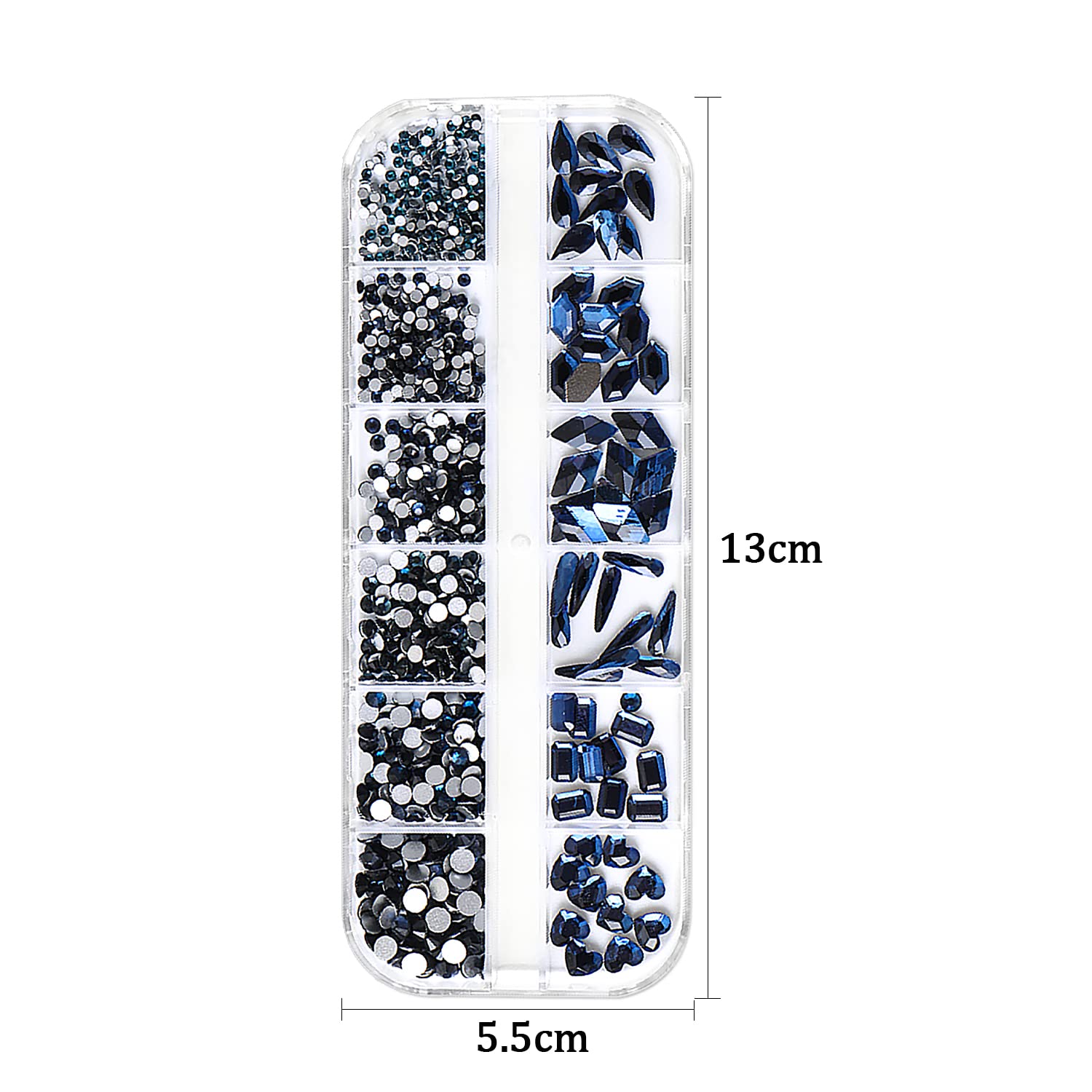 WOKOTO 2 Box Flat Back Navy Blue & Claret Red Nail Rhinestones - 1000pcs Nail Art Crystals with Rhinestone Picker Pencil for Nail Decoration, DIY Manicure, Nail Art Designs & Professional Salon Use