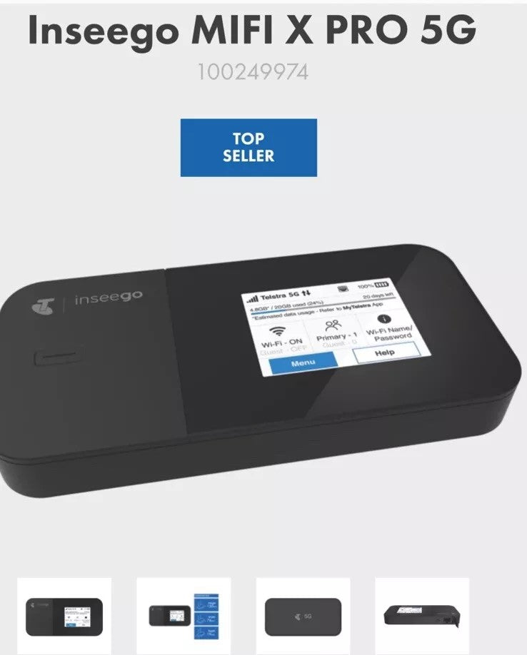 Inseego MiFi X Pro 5G Mobile Hotspot - Ultra-Fast Wireless Internet for Travel, Business & Remote Work - Portable WiFi Router with Secure Connectivity