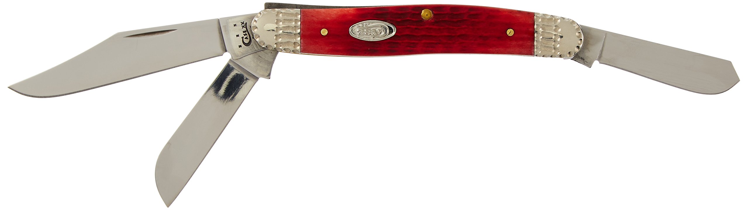 Case Cutlery Dark Red Bone Trapper Knife - Genuine Bone Handle Pocket Knife for Hunting, Camping & Outdoor Adventures | EDC Folding Knife with Razor Sharp Blade | Perfect Gift for Outdoorsmen