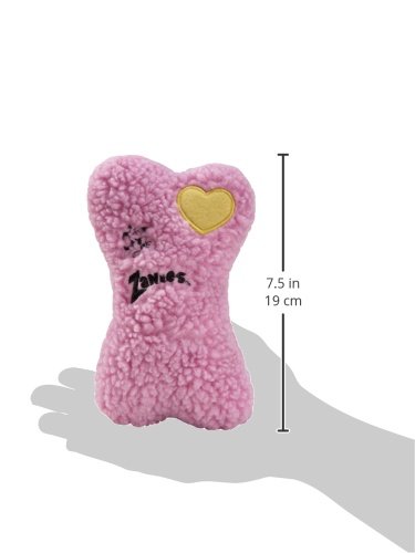 Zanies Embroidered Berber Bone Dog Chew Toys for Small & Medium Dogs - Durable Pink Puppy Teething Toy - Perfect for Playtime, Training & Dental Health