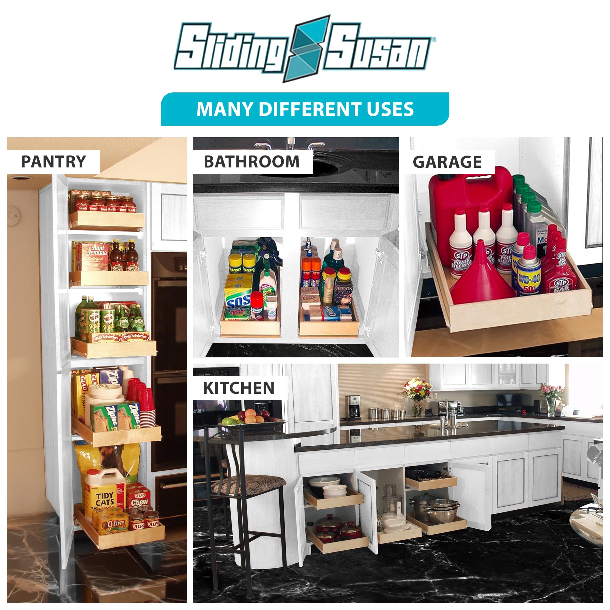 Pull Out Drawer Organizer for Cabinets - 16