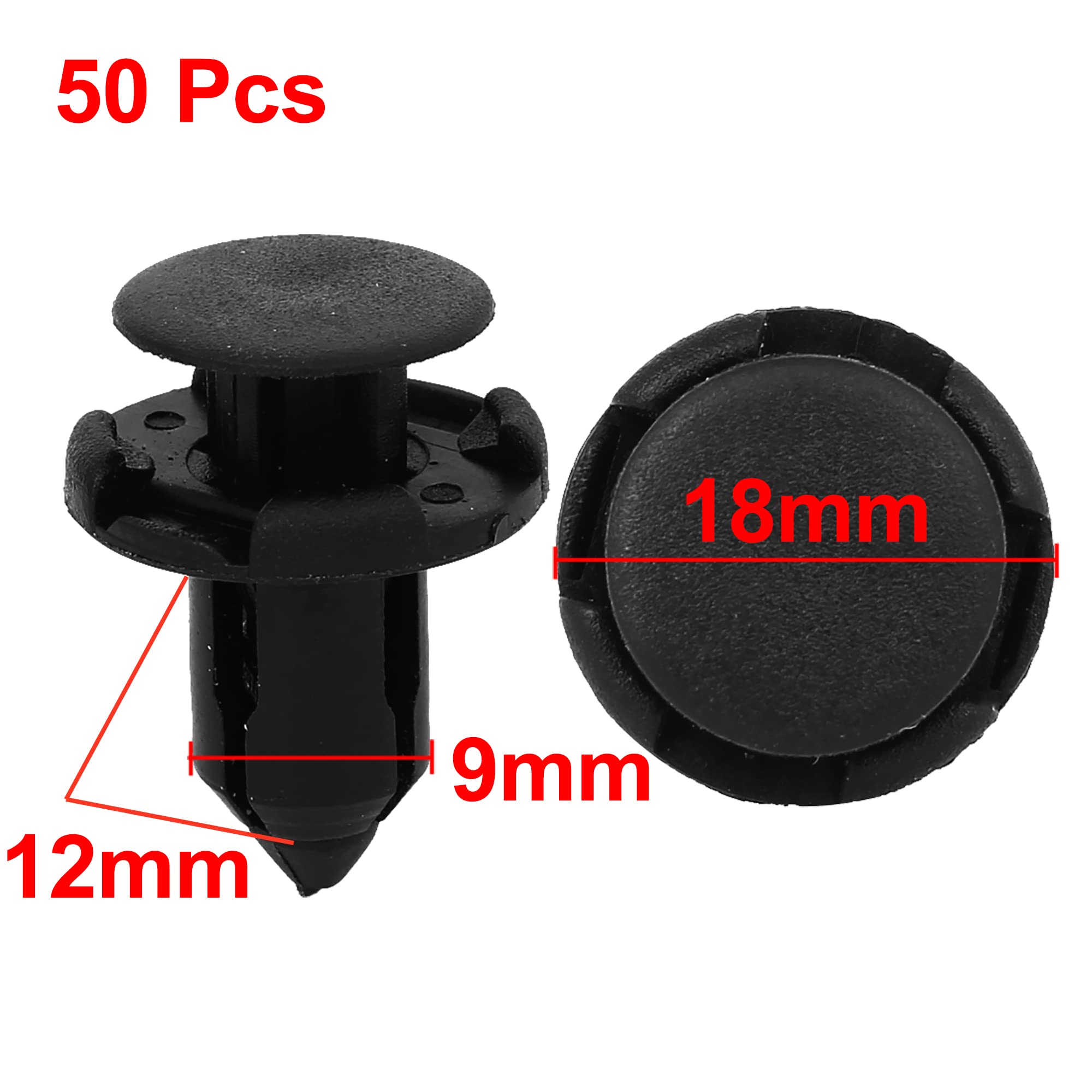 50pcs 9mm Plastic Hole Retainer Clips | Push Rivets Flaps Bumper Fasteners for Honda Civic, Accord, CR-V | Auto Interior Trim & Exterior Panel Repair | DIY Car Maintenance Accessories