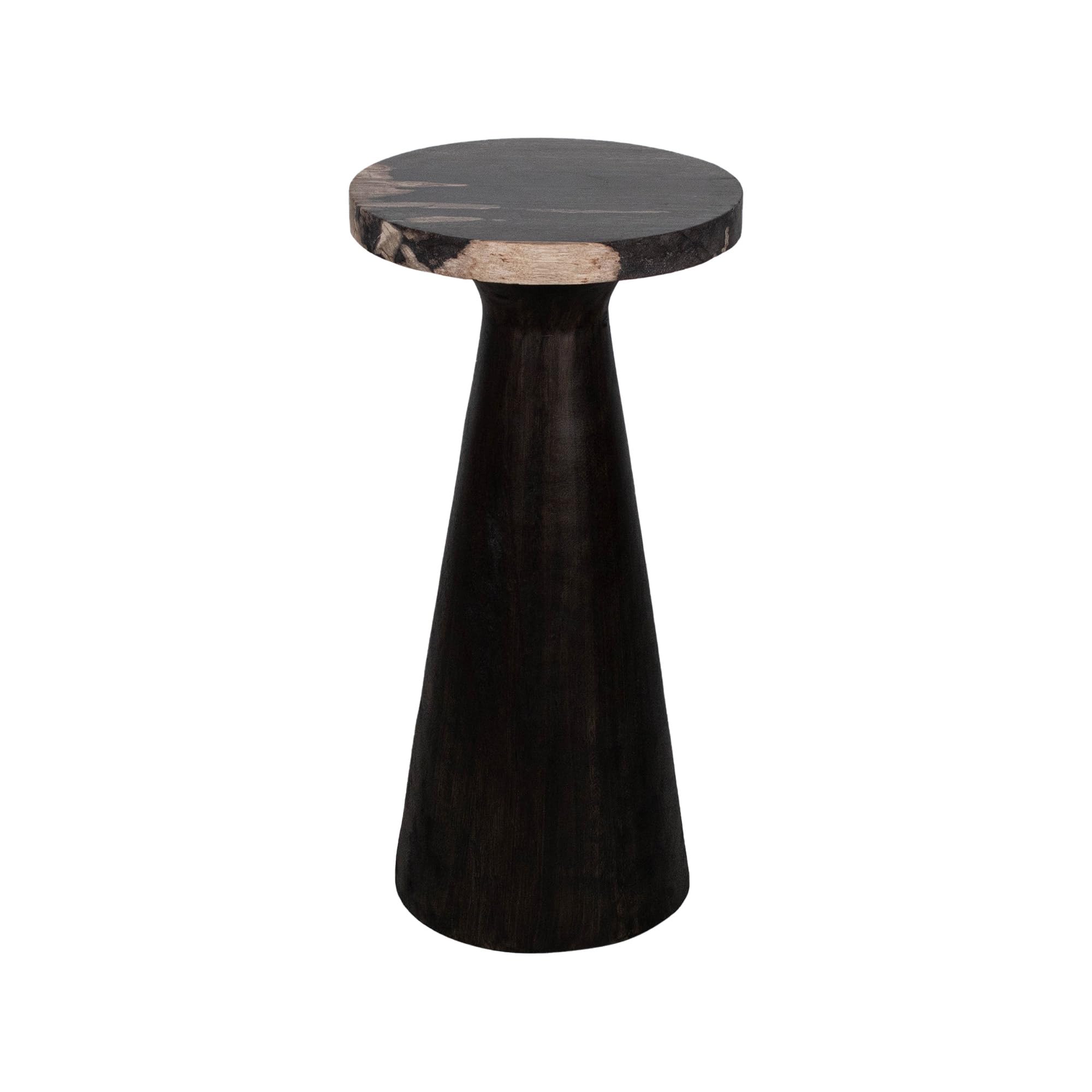 Egypt Sherrod Kayu Petrified Wood Pedestal Side Table - 12