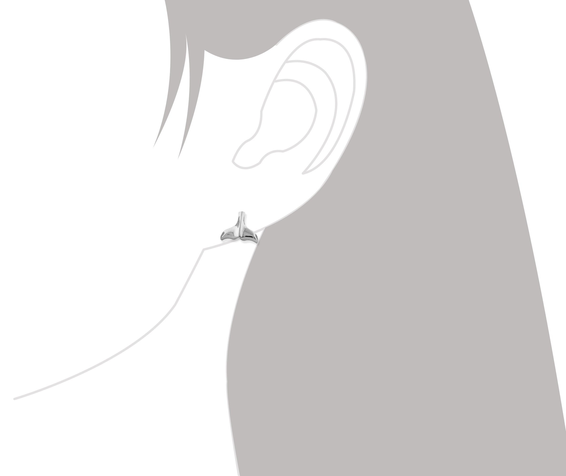 Sterling Silver Small Whale Tail Stud Earrings - Dainty & Elegant Jewelry for Women - Perfect for Everyday Wear, Gifts, and Beach-Themed Outfits
