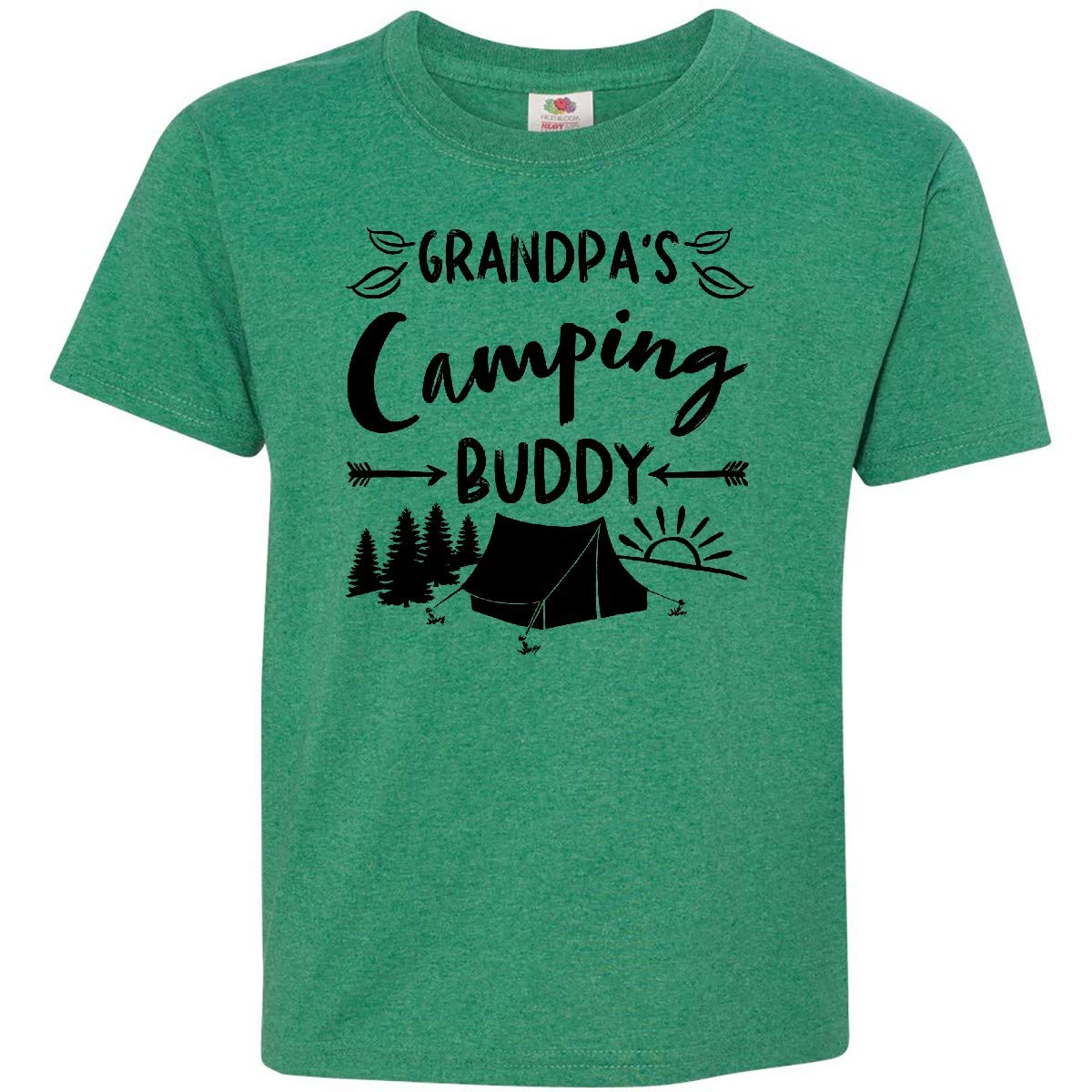 Inktastic Grandpas Camping Buddy Youth T-Shirt - Comfortable Kids Camping Tee for Outdoor Adventures, Family Trips & Summer Camp Activities