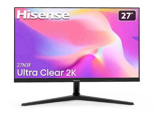 Hisense 27N3F 27-inch 2K QHD Computer Monitor with Ultra Clear Display, 75Hz Refresh Rate, HDMI & VGA Ports - Perfect for Home Office, Gaming, and Graphic Design