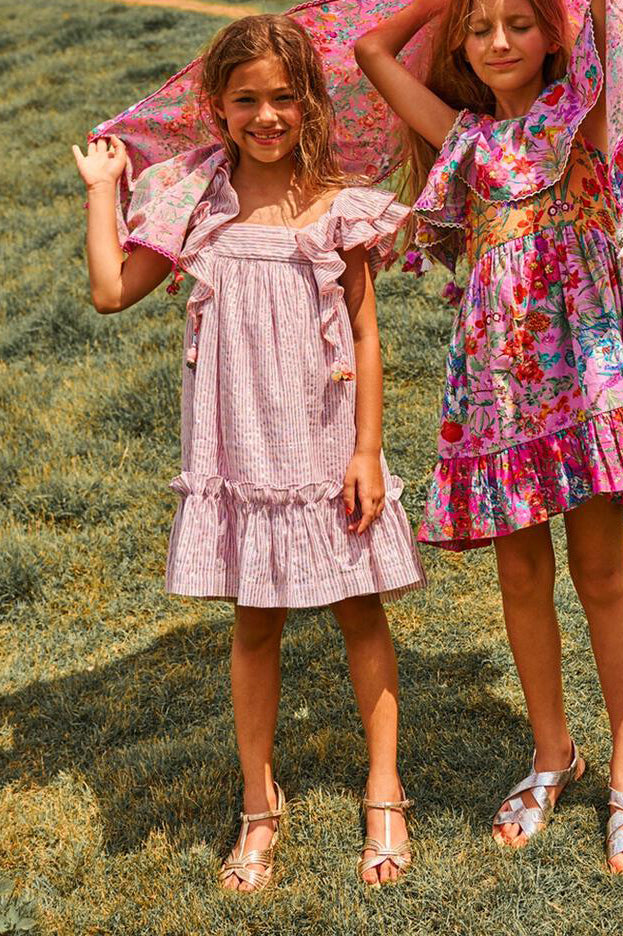 Nellystella Robin Striped Ballet Dress for Girls - Perfect for Dance Classes, Recitals & Special Occasions