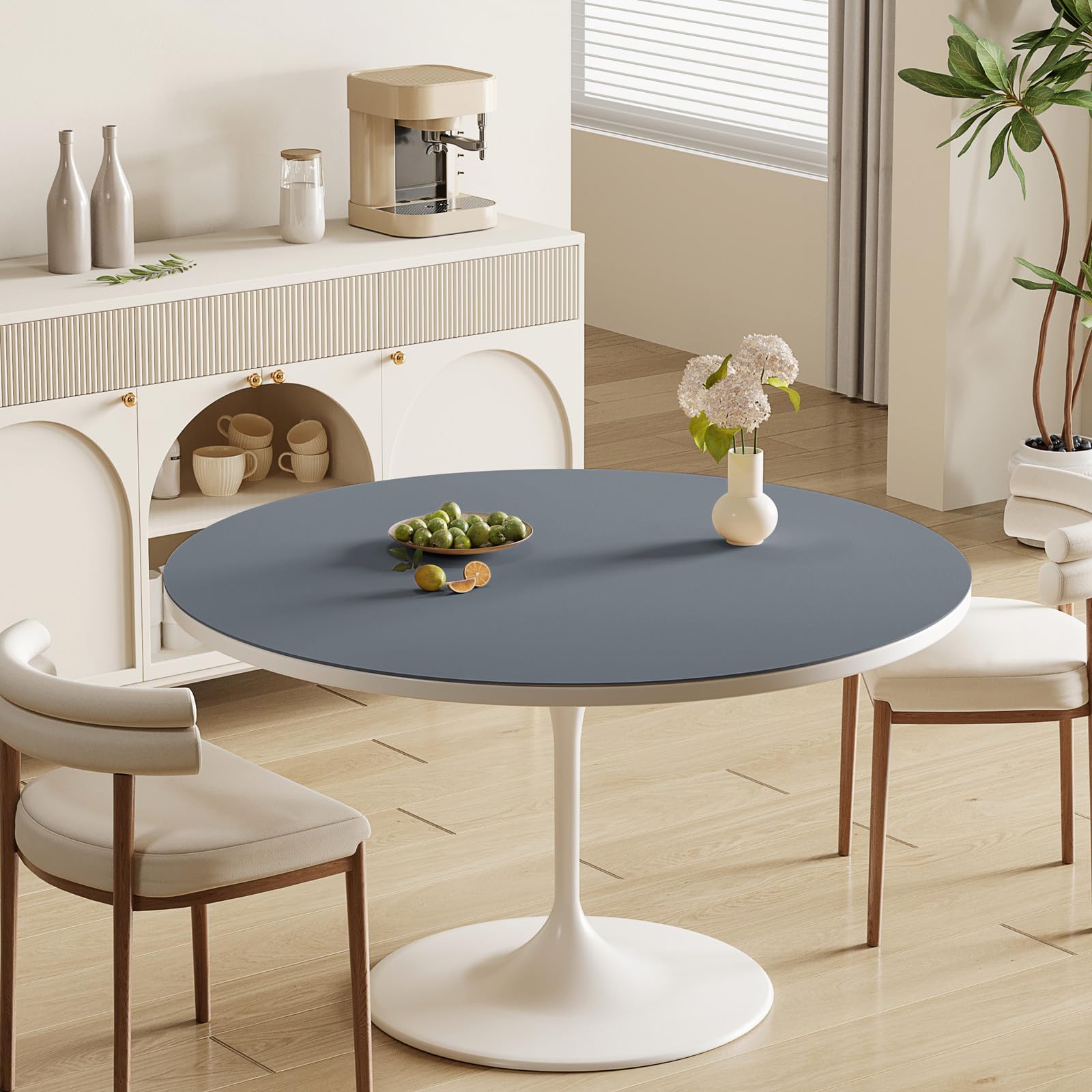 Round PVC Table Cover Protector - Waterproof, Stain & Dirt Resistant - 35.4