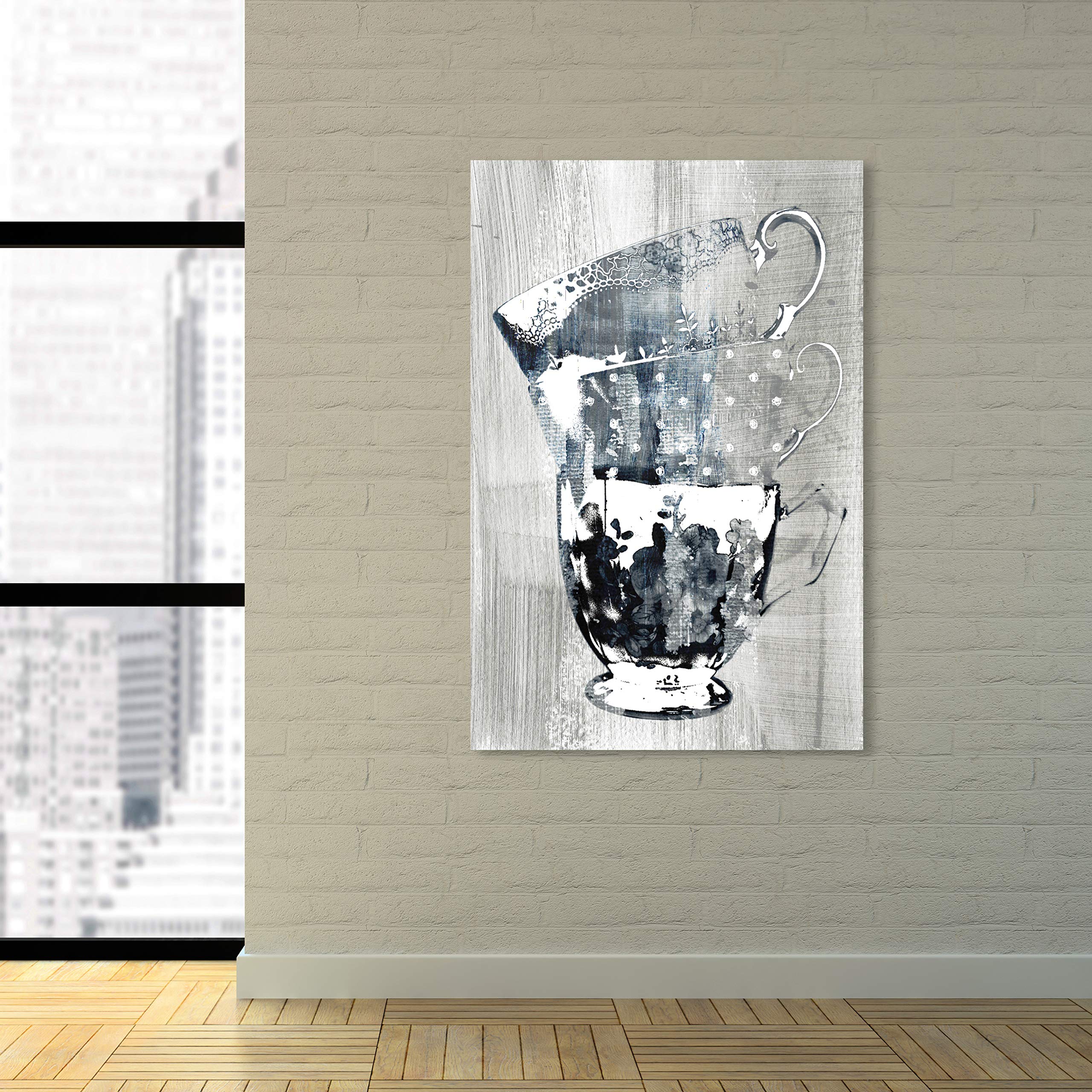 Oliver Gal Artist Co. Coffee Cups Screenprint Wall Art Canvas Print - 24