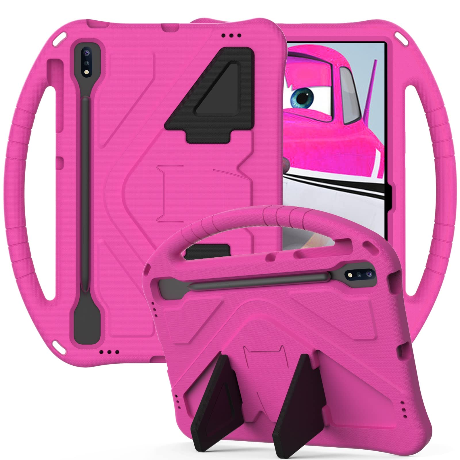 LVSHANG Shockproof Kids Tablet Case for Huawei MatePad Pro 12.6 (2021) - Lightweight Drop-Proof EVA Protective Cover with Stand | Rose Red | Perfect for School, Travel & Home Learning