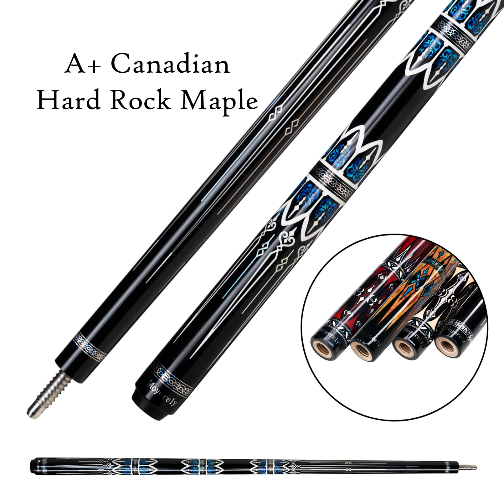 Premium Carbon Fiber Pool Cue - 11.8mm & 12.5mm Low Deflection Professional Billiard Stick with Protective Case | Perfect for Tournament Play & Home Game Rooms