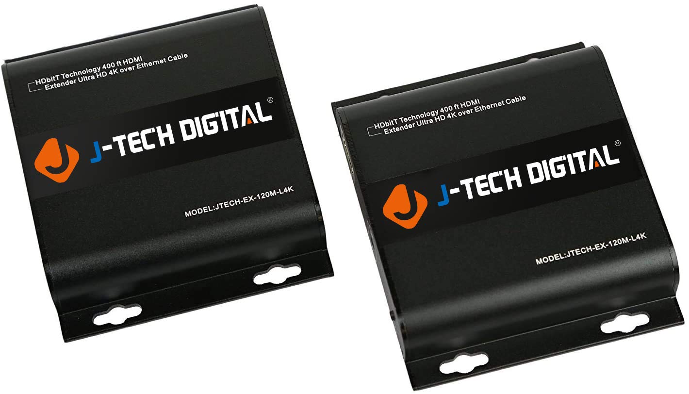 J-Tech Digital HDbitT Series 4K HDMI Extender - 1 to Many Connection, 400ft Range via Ethernet/Cat5e/Cat6, Supports Ultra HD 4K HDMI 1.4 with IR Remote - Perfect for Home Theater, Conference Rooms & Multi-Screen Displays