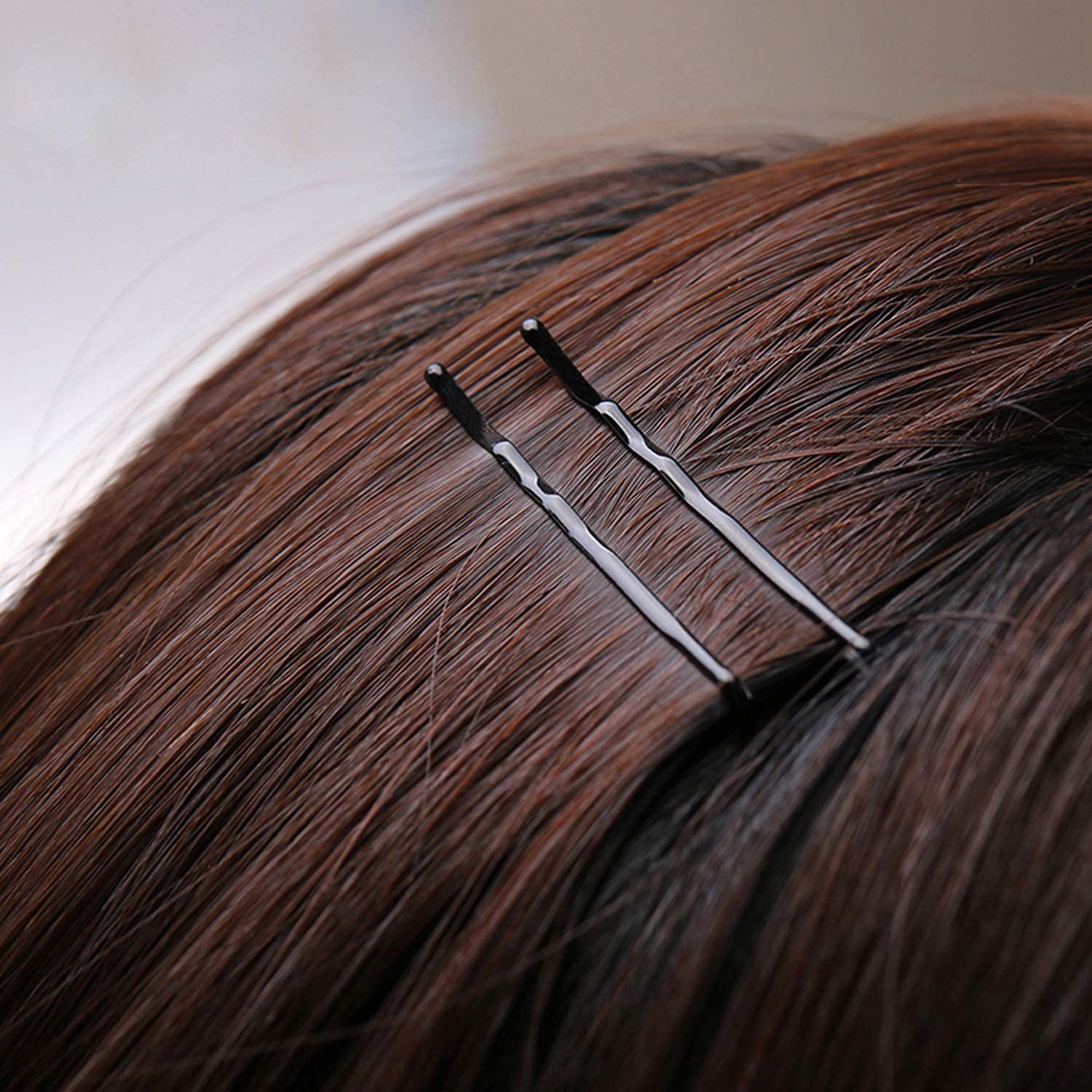 50 PCS Black Bobby Pins for Hair - Bulk Crimped Hairpins for Styling