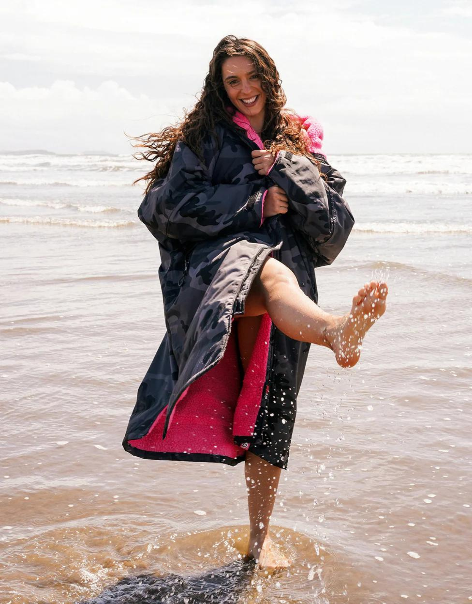 Premium Long Sleeve Adult Bathrobe - Soft Fleece Loungewear for Men & Women (Black Camo Pink) | Cozy Home Wear, Spa Relaxation & Gift Idea