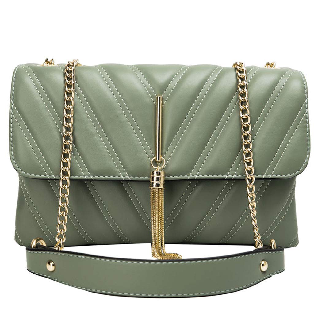 Vintage Striped Leather Crossbody Bag with Tassel Chain - Stylish Shoulder Bag for Women & Men | Perfect for Casual Outings, Travel & Everyday Use