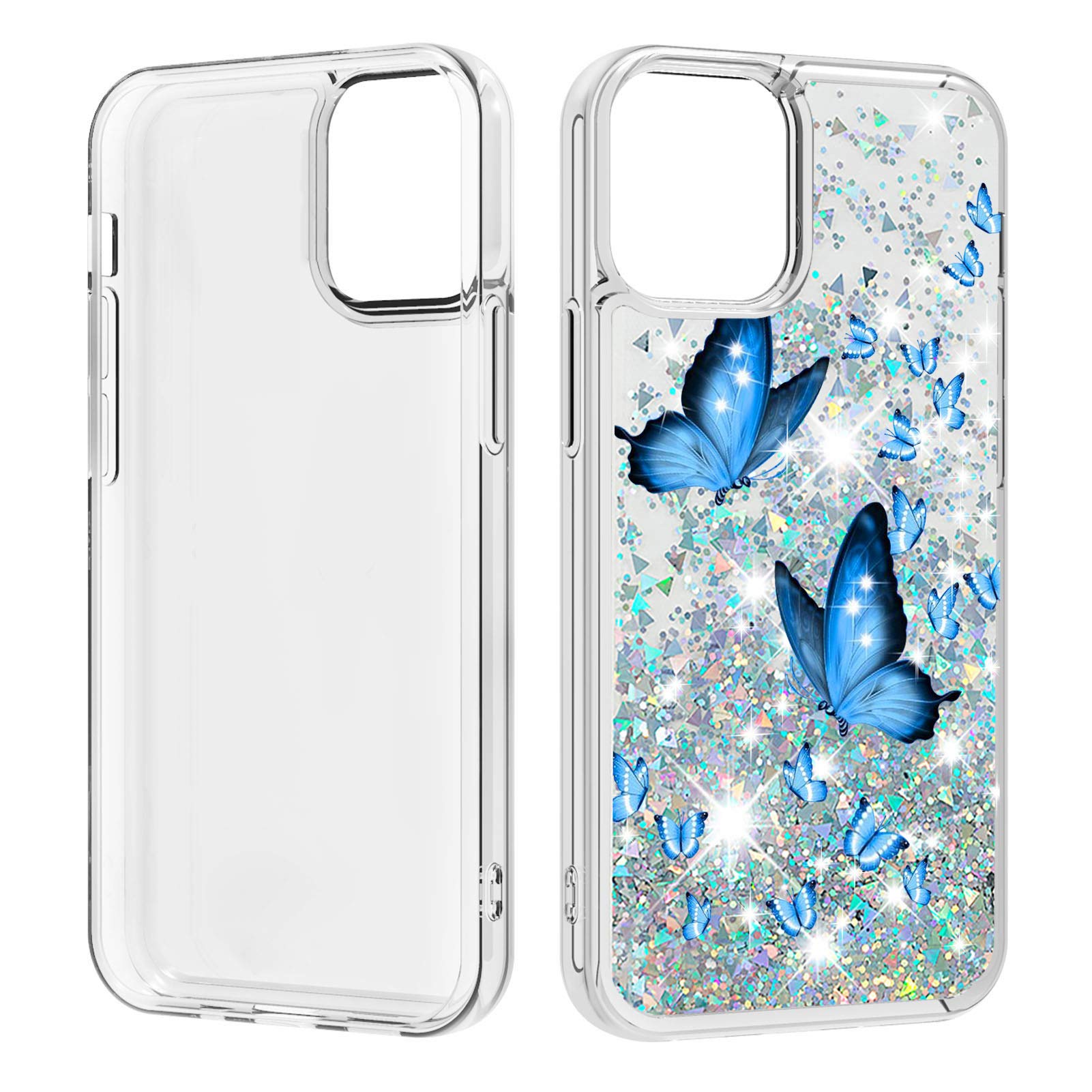 ZERMU Ultra Thin Luxury Glitter Waterfall TPU Case for iPhone 12 Pro Max (6.7 inch 2020) - Bling Quicksand Floating Liquid Protection Cover | Perfect for Parties, Night Out & Fashion Accessories
