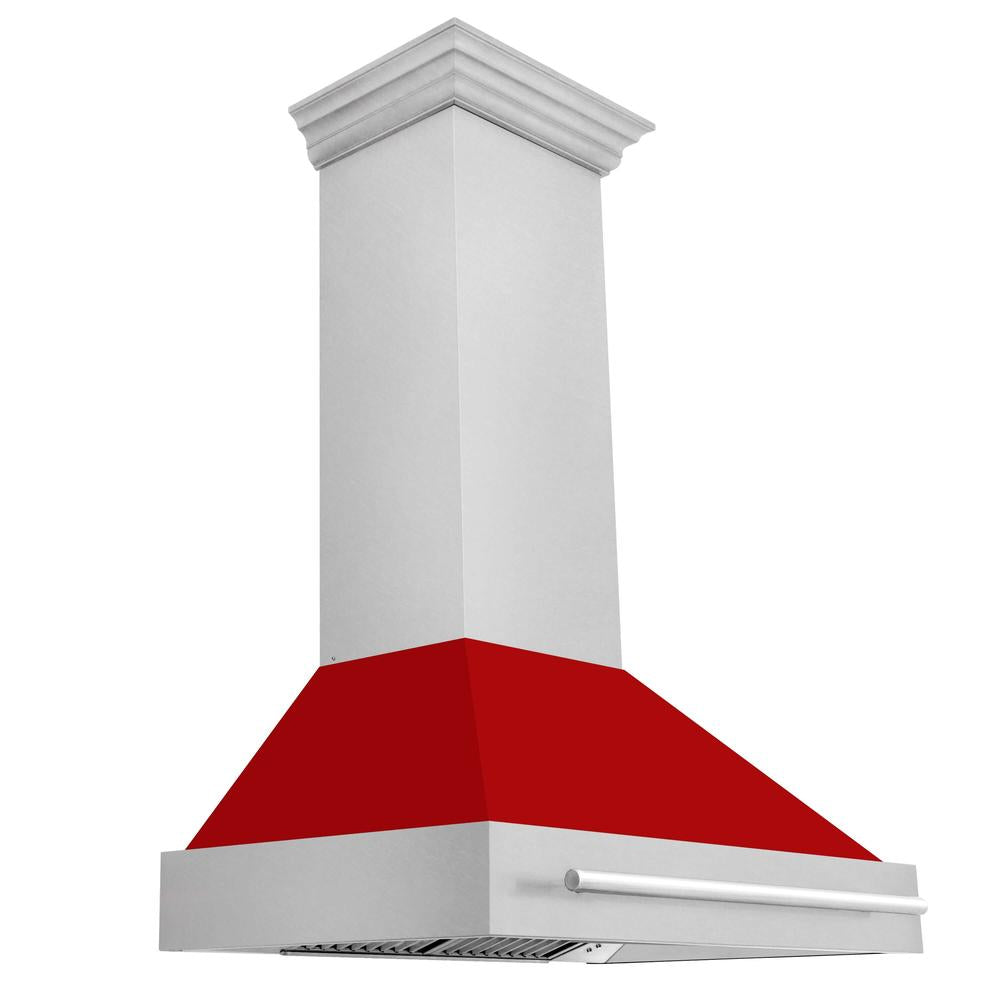 ZLINE 36 Inch Stainless Steel Wall Mount Range Hood with Satin Finish & Stainless Steel Handle (8654SNX 36) - Powerful Kitchen Ventilation for Gas Stoves & Cooking Areas