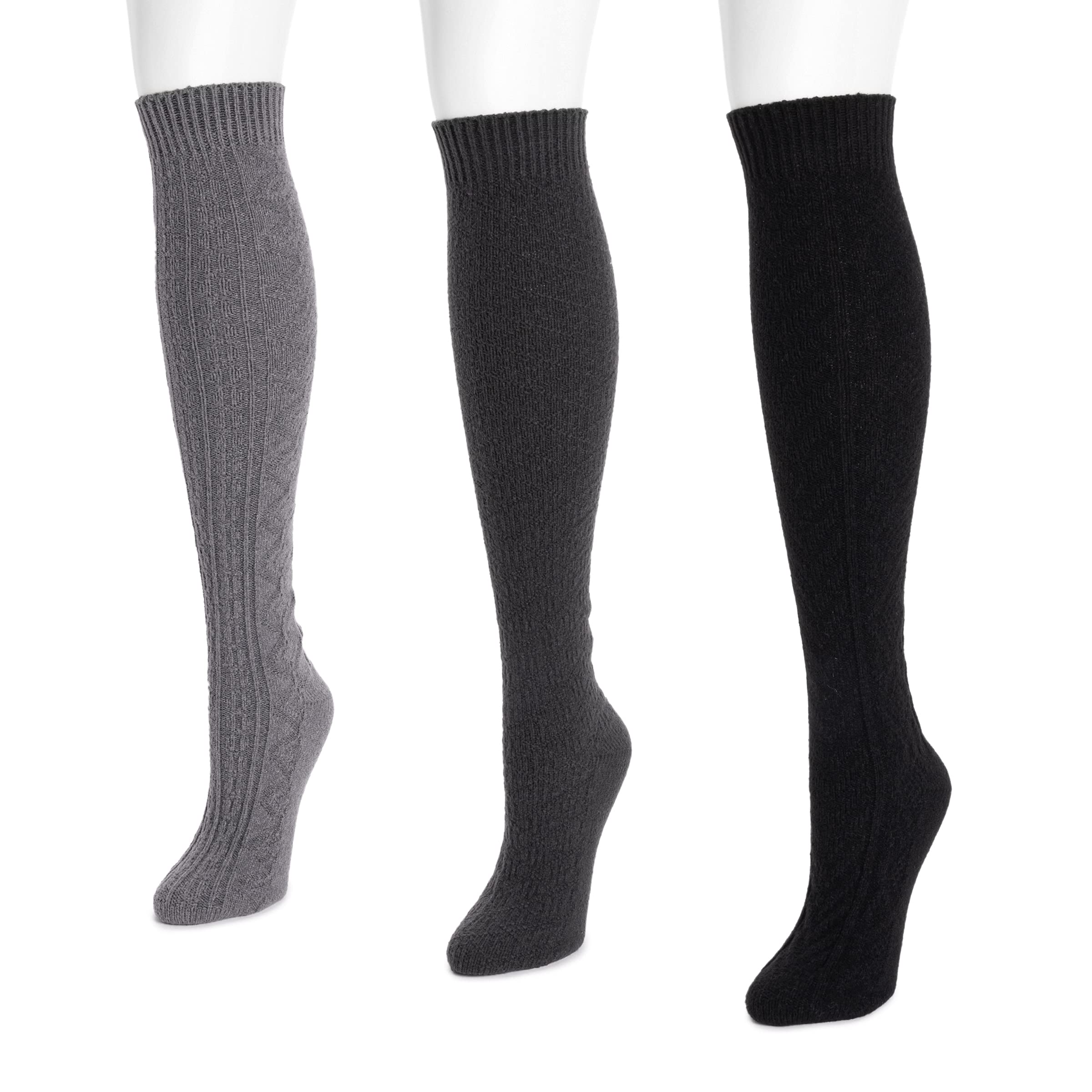 MUK LUKS Women's Ultra Soft Microfiber Socks - 3 Pairs Pack for Comfort & Warmth - Perfect for Casual Wear, Yoga, and Indoor Activities