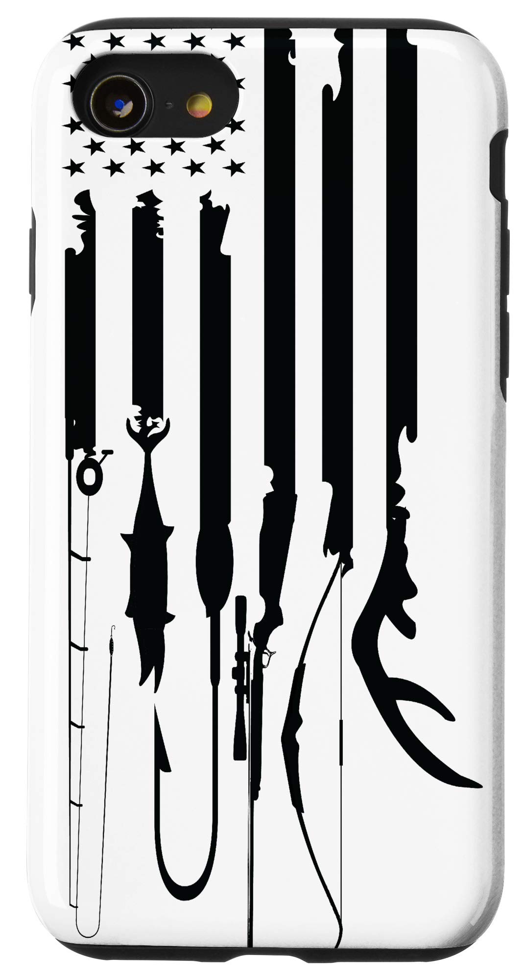 iPhone SE (2020)/7/8 Protective Case - Patriotic USA Flag Design for Hunting & Fishing Enthusiasts - Perfect for Outdoor Adventures & Cabin Decor