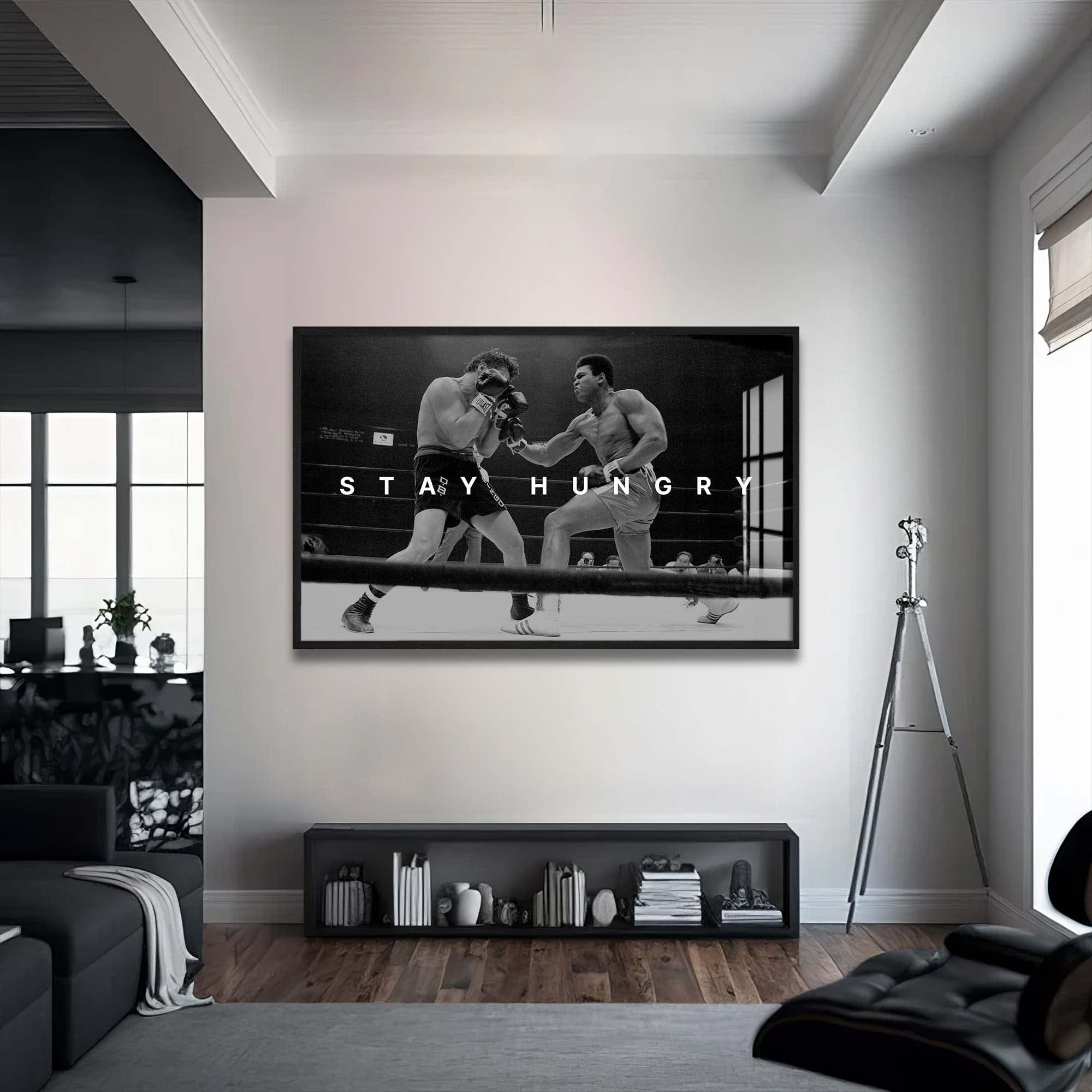 Muhammad Ali Stay Hungry Motivational Wall Art - Inspirational Boxing Poster for Home Gym & Office Decor - Perfect for Boxing Fans & Fitness Enthusiasts