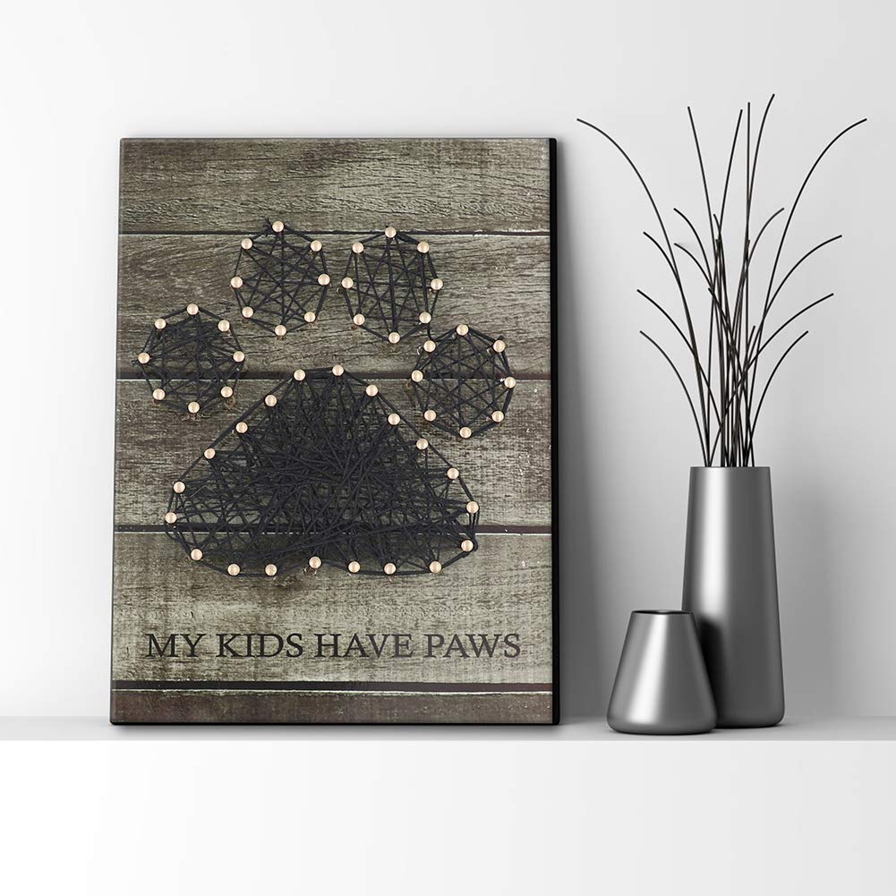 Bear Paw Pattern DIY Winding Nail Picture - Unique Home Wall Decor Art Kit for Creative Gift & Craft Lovers | Perfect for Living Room, Bedroom, Nursery Decor