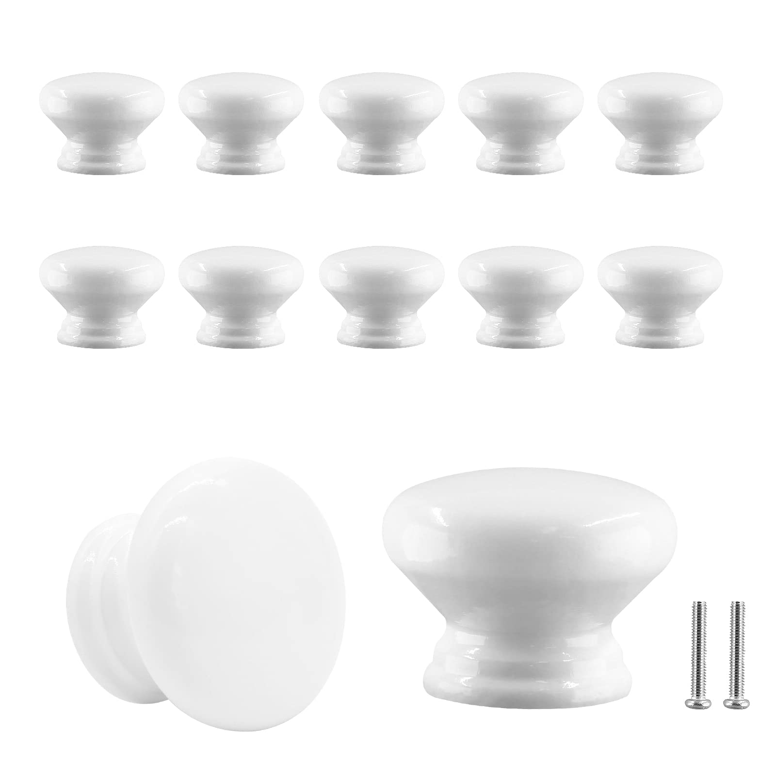 Uenhoy 20-Pack Round Wooden Cabinet Knobs - 15/16